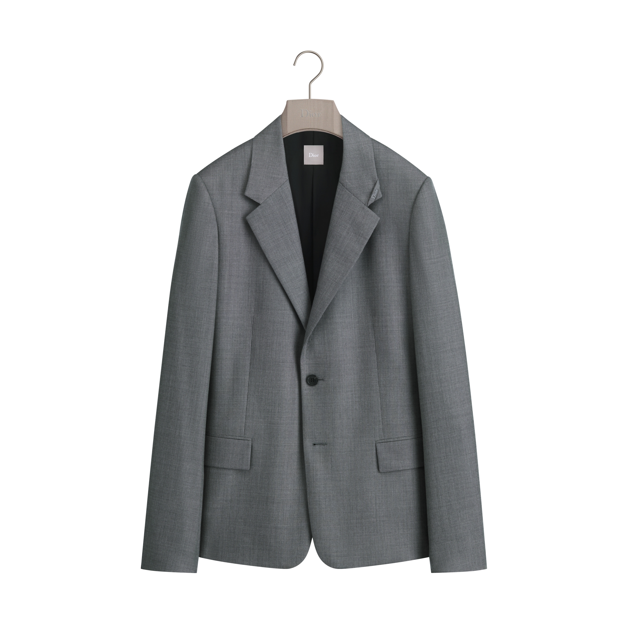 Jacket with Dior Embroidery Gray Virgin Wool | DIOR
