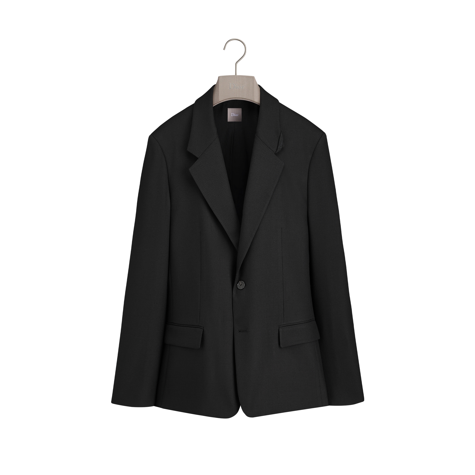 Jacket with Dior Embroidery Black Wool Drill E01