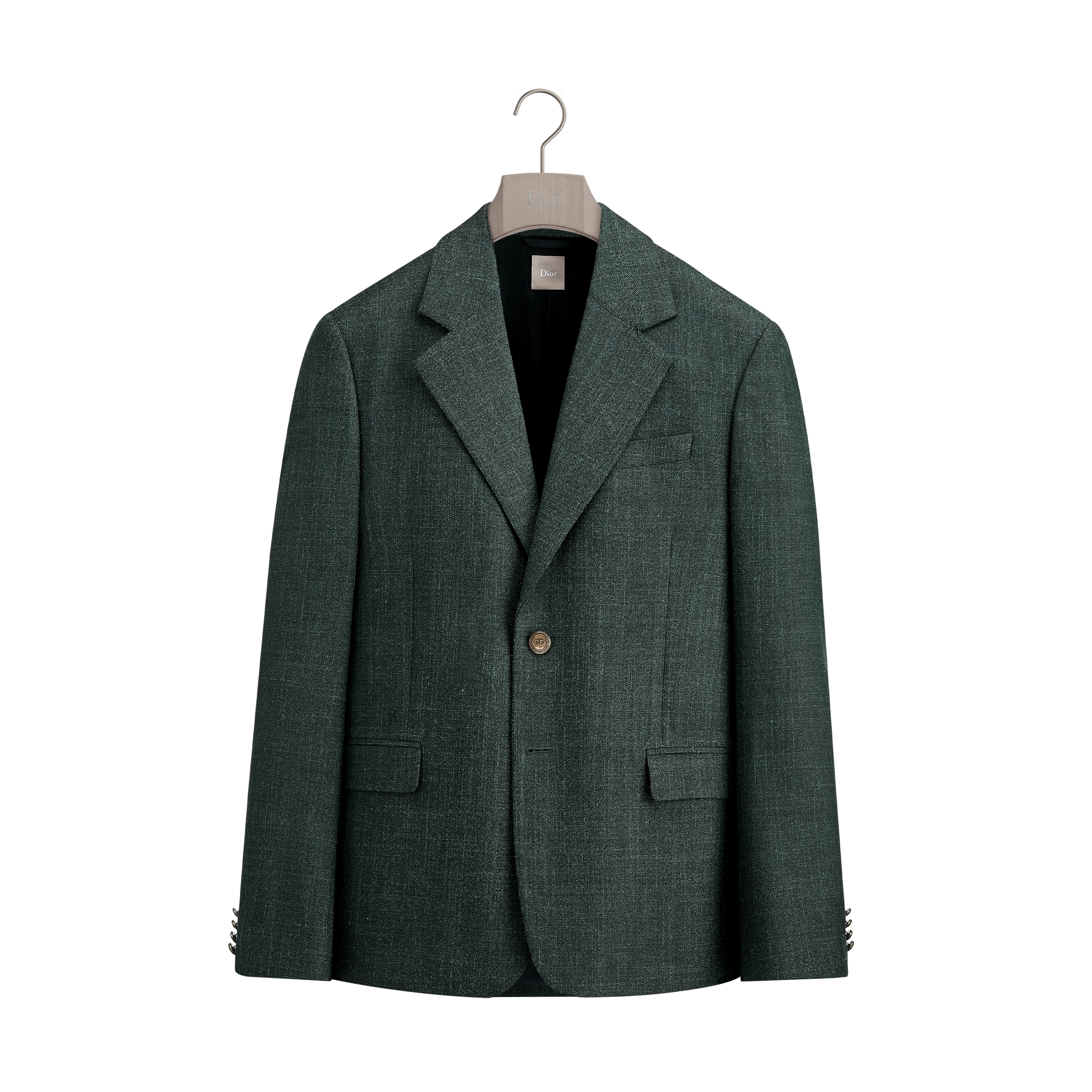 Christian Dior オリーブグリーンジャケット M Dioriviera Jacket with Boxy Fit Deep Green Virgin Wool, Silk and