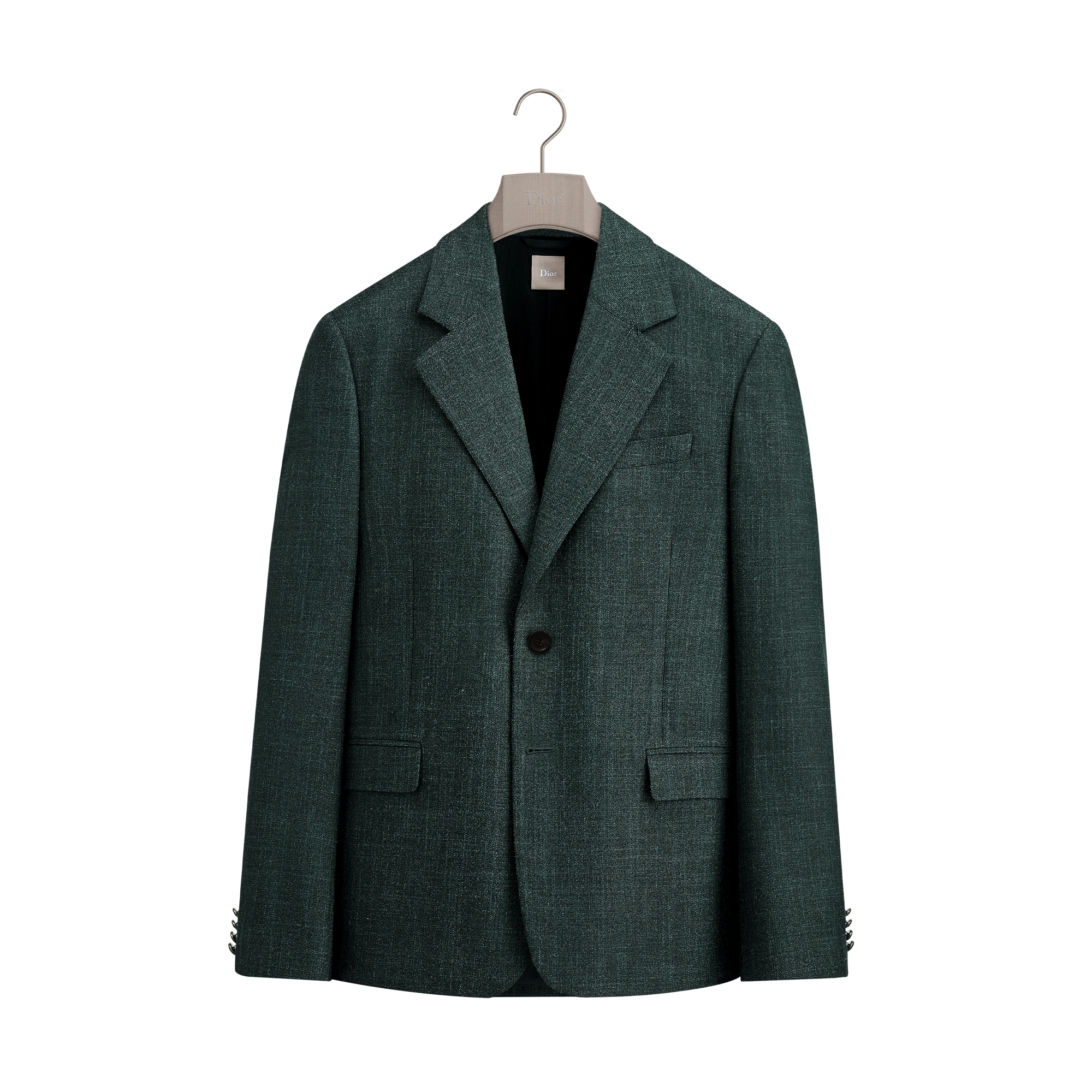 Dioriviera Jacket with Boxy Fit Deep Green Virgin Wool, Silk and