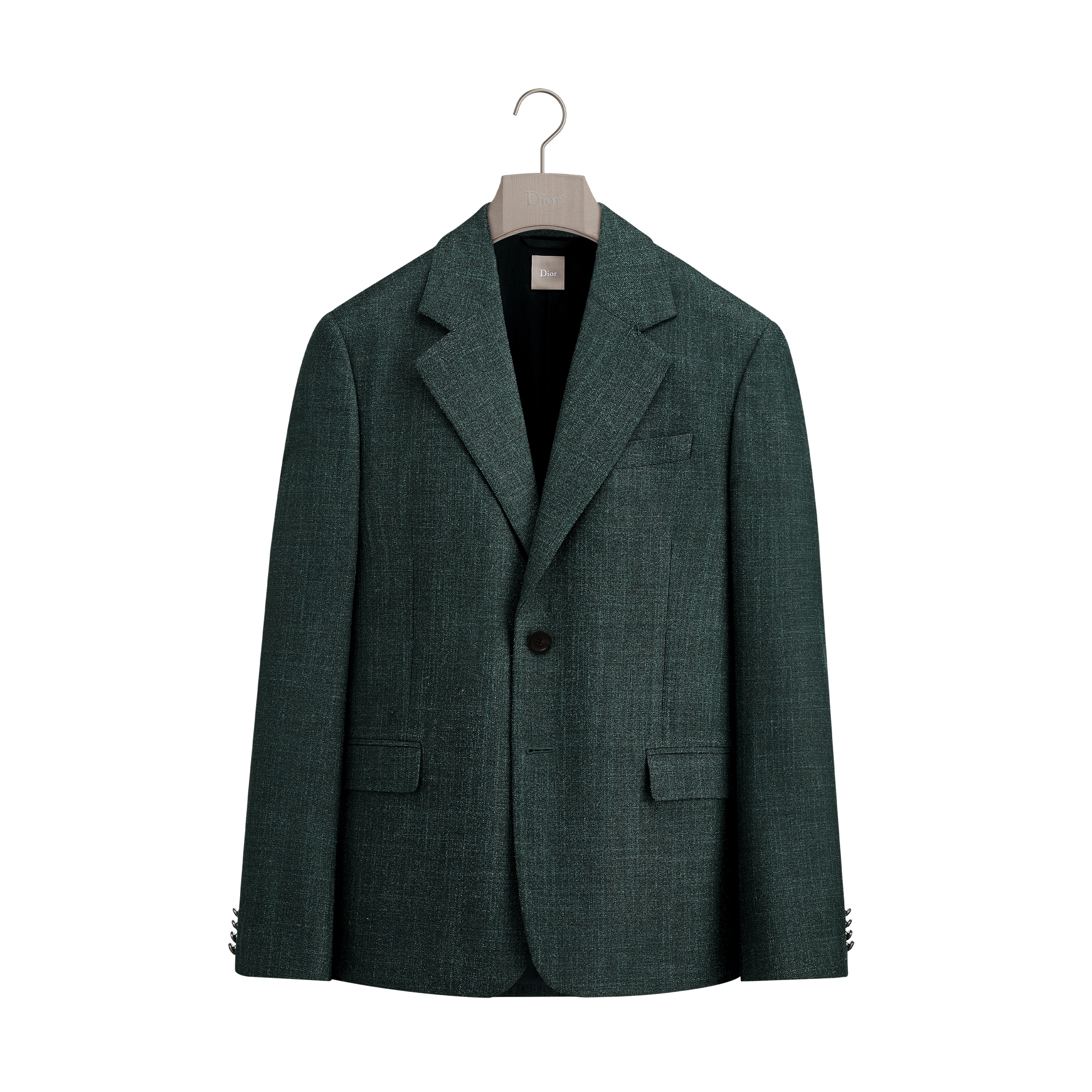 Dioriviera Jacket with Boxy Fit Deep Green Virgin Wool, Silk and