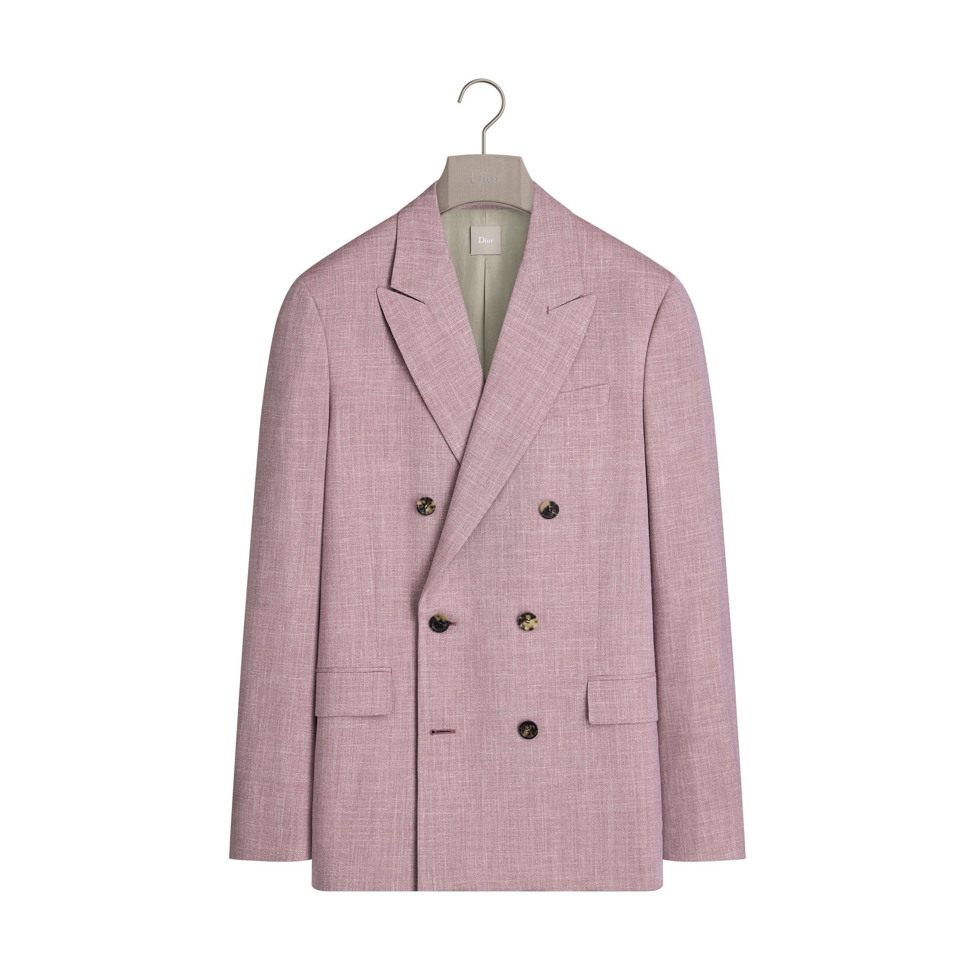 Dioriviera Double-Breasted Jacket Pink Virgin Wool, Silk and Linen E01