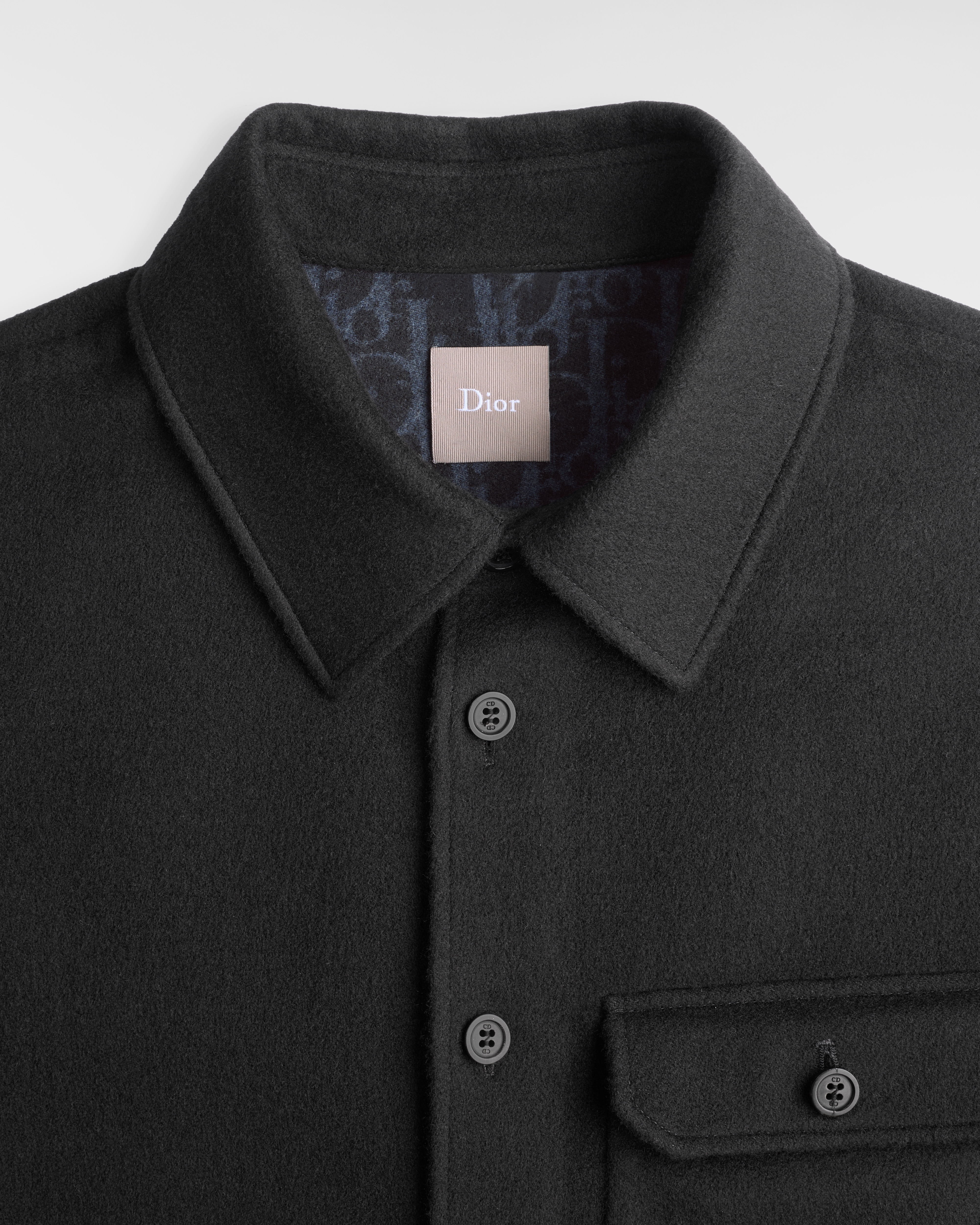 Surchemise Dior Icons Drap double face de laine vierge, cachemire et soie noirs E10