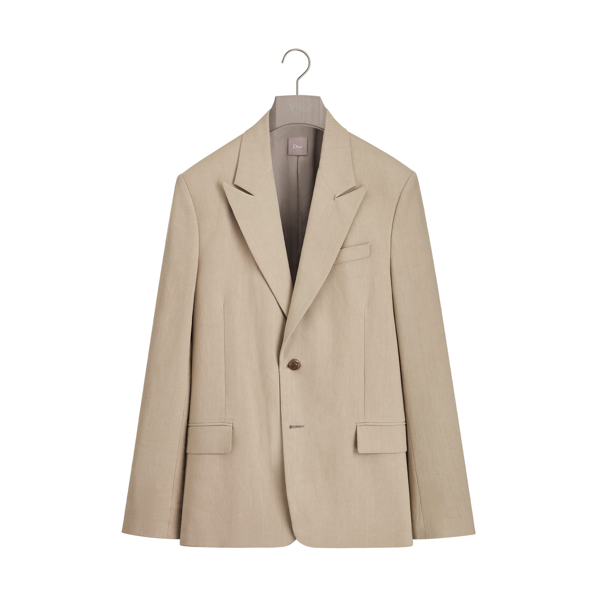 Dioriviera Single-Breasted Jacket Beige Linen E01