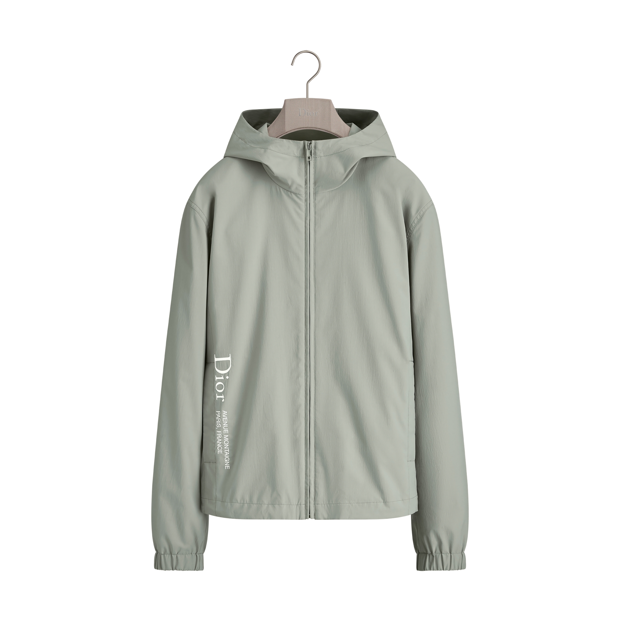 Windbreaker with Dior Montaigne Embroidery Gray Technical Fabric