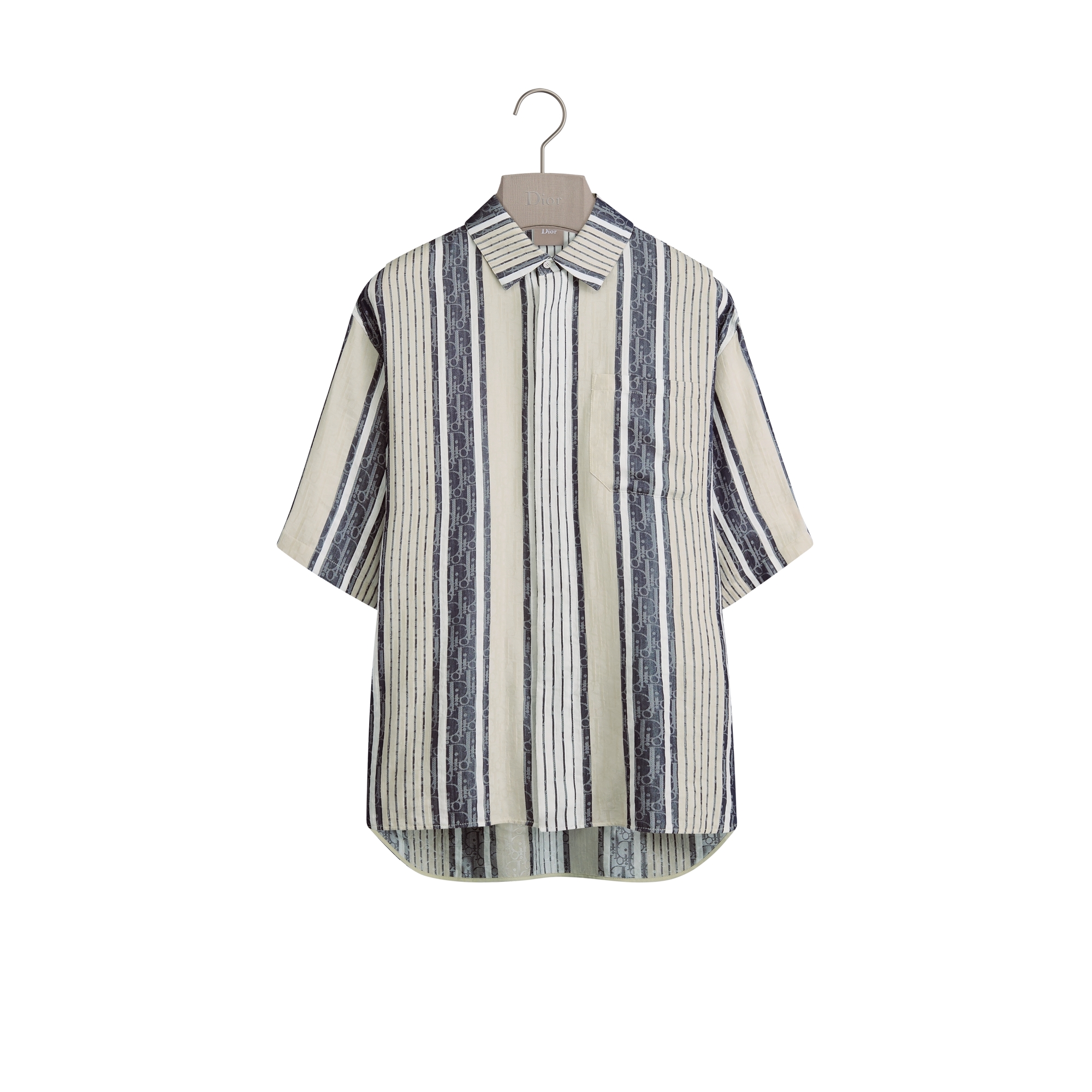 Dioriviera Dior Oblique Sun Stripes Short-Sleeved Shirt Blue