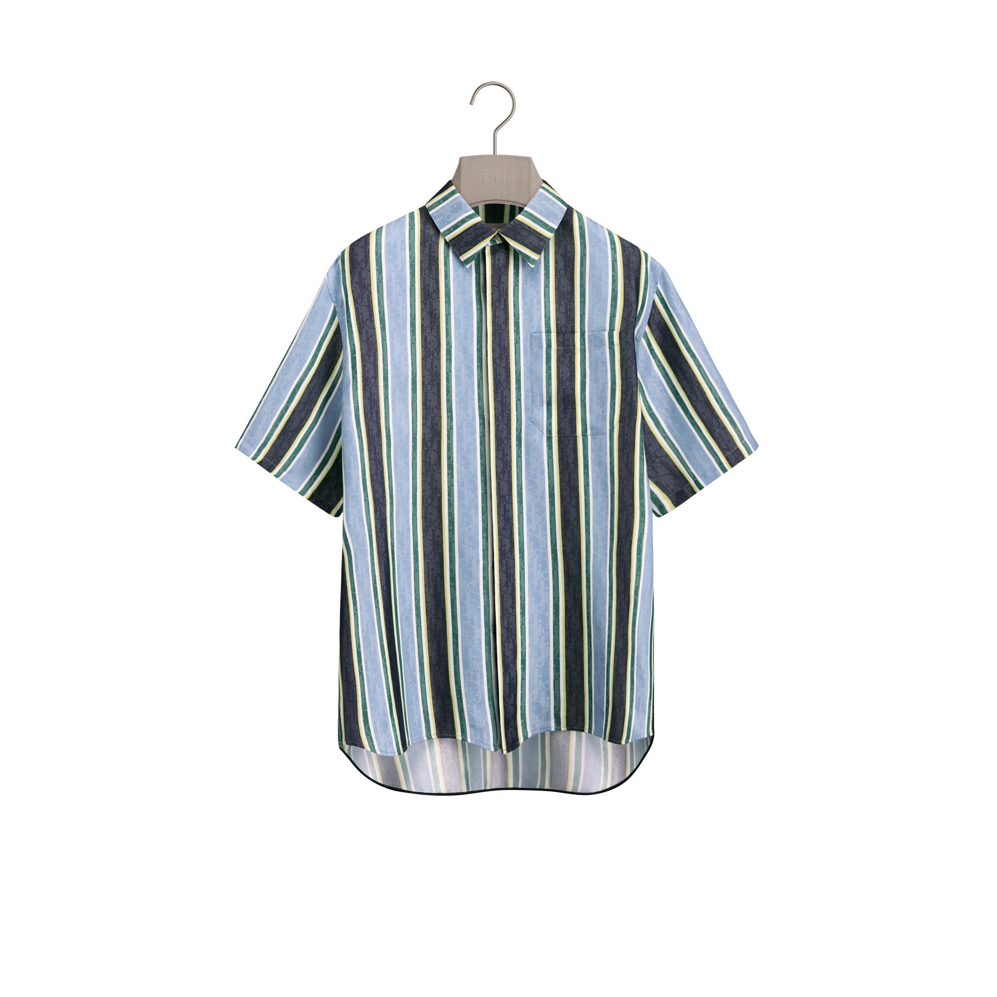 Dioriviera Dior Oblique Sun Stripes Short-Sleeved Shirt Blue and