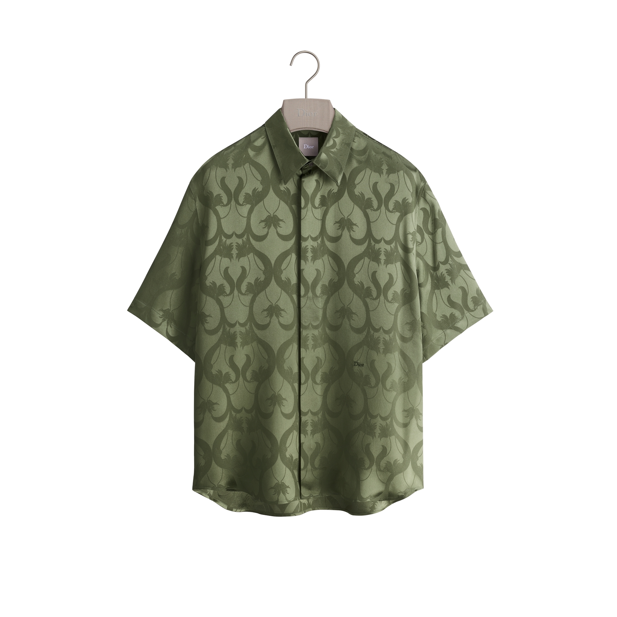 Brocade ショートスリーブ シャツ カーキ シルクジャカード | DIOR JP