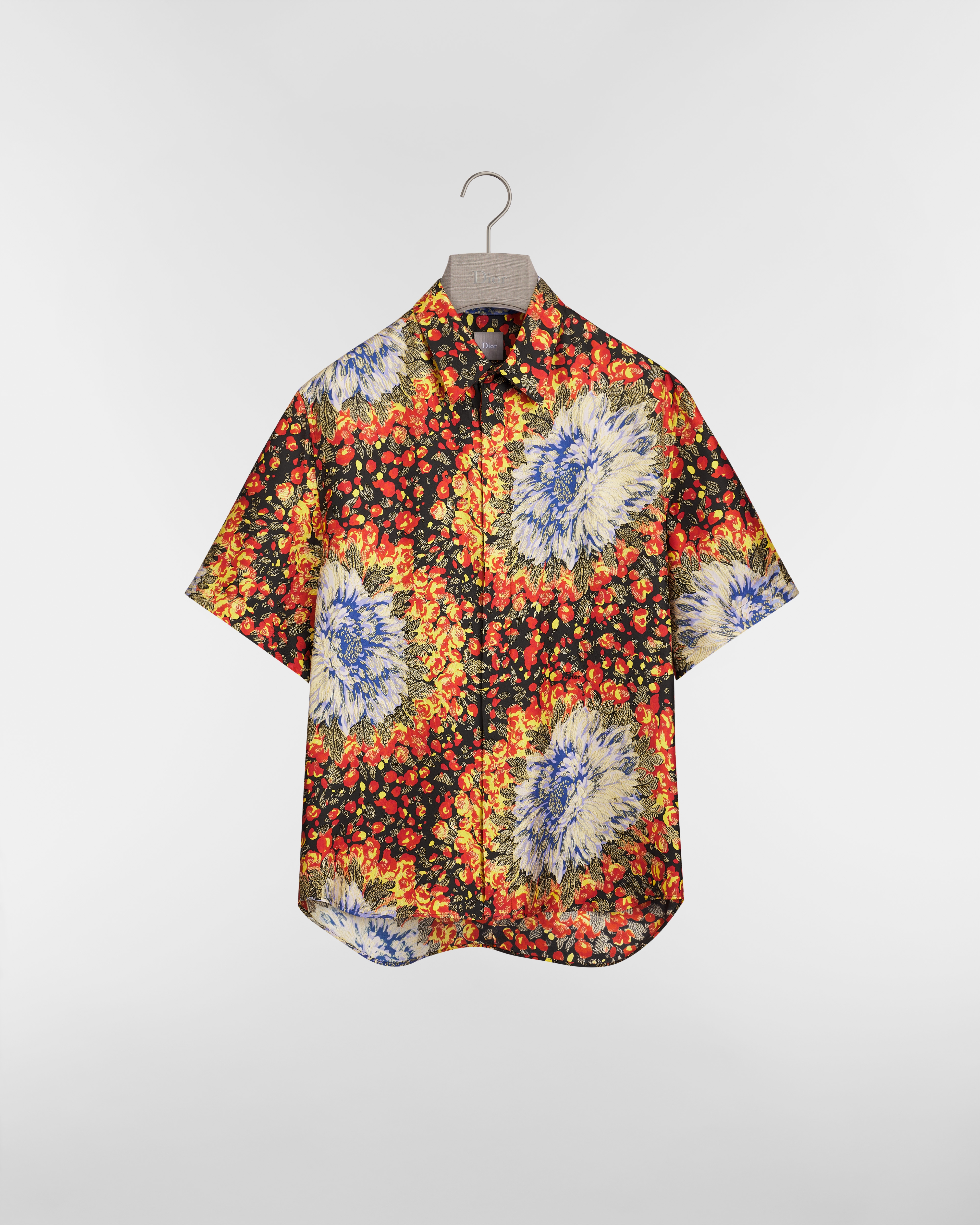 Camicia a maniche corte Dior Byzance Jacquard di seta multicolore E01