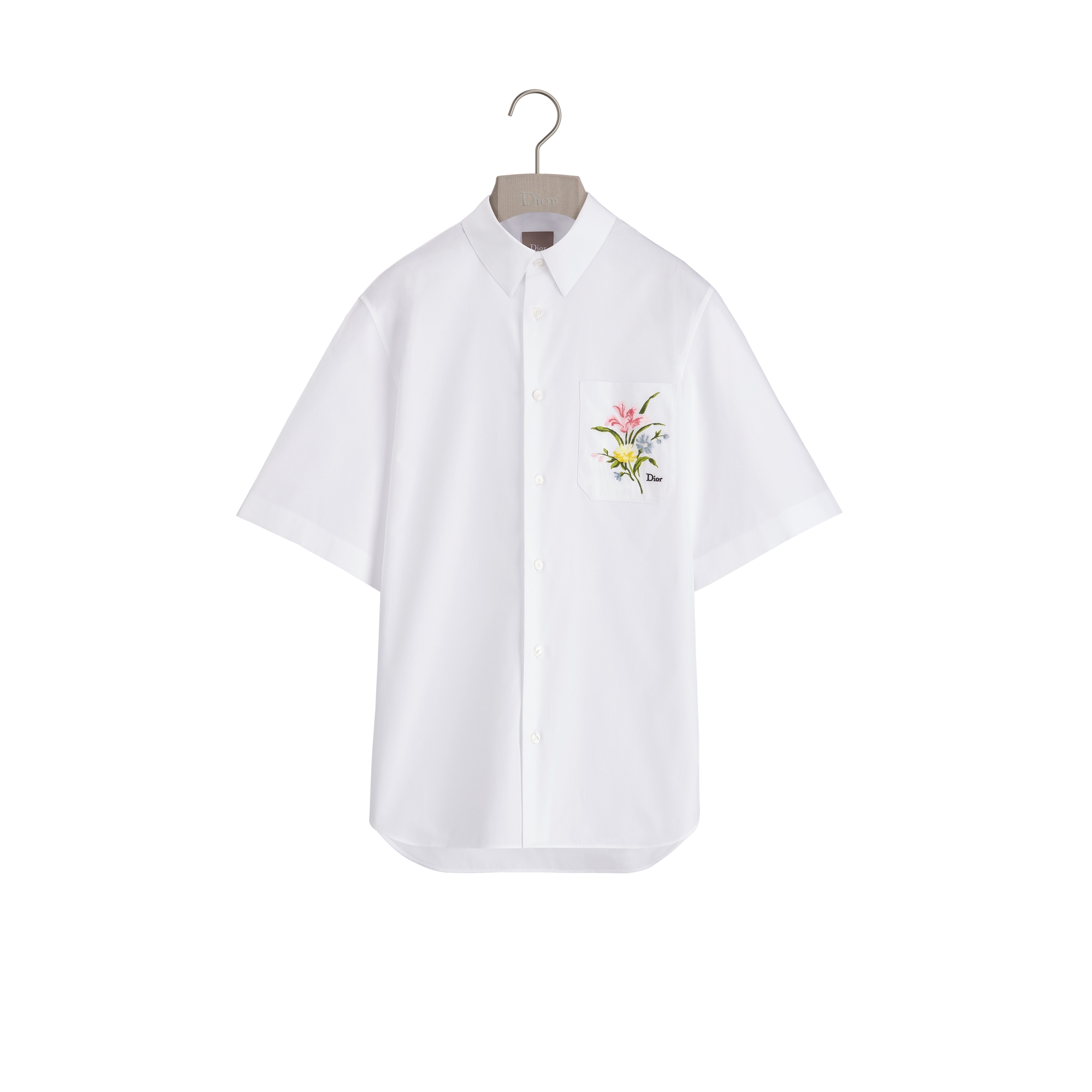Short-Sleeved Shirt with Dior Secret Garden Embroidery White