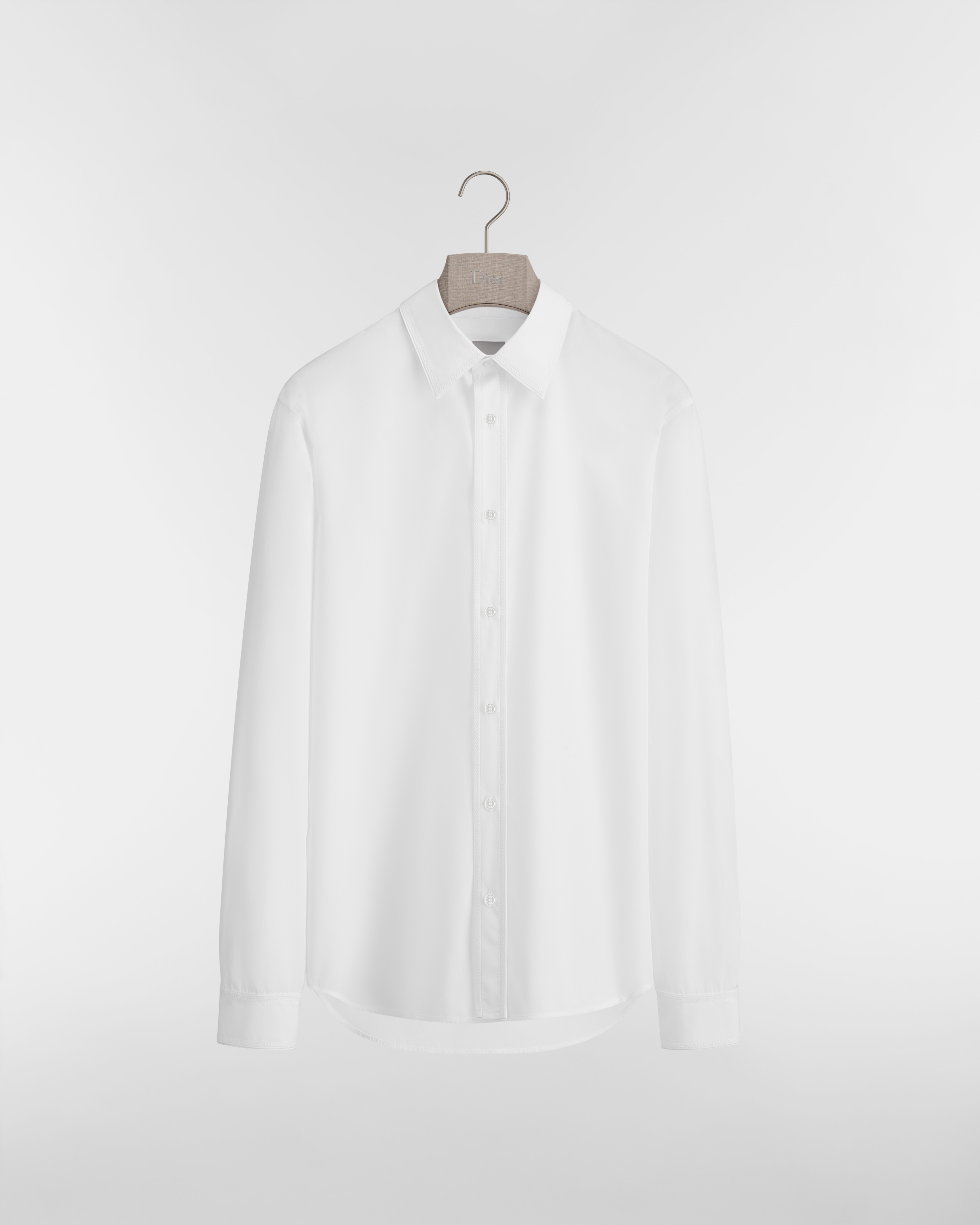 Chemise à broderies Dior Moulures Popeline de coton blanc E01