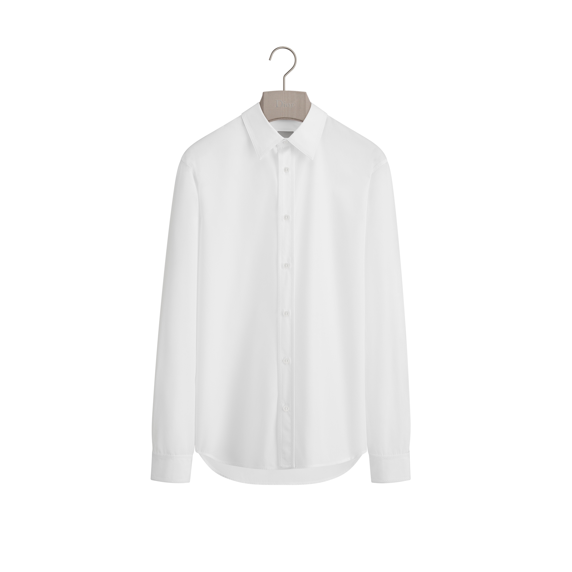 Shirt with Dior Moulures Embroideries White Cotton Poplin E01