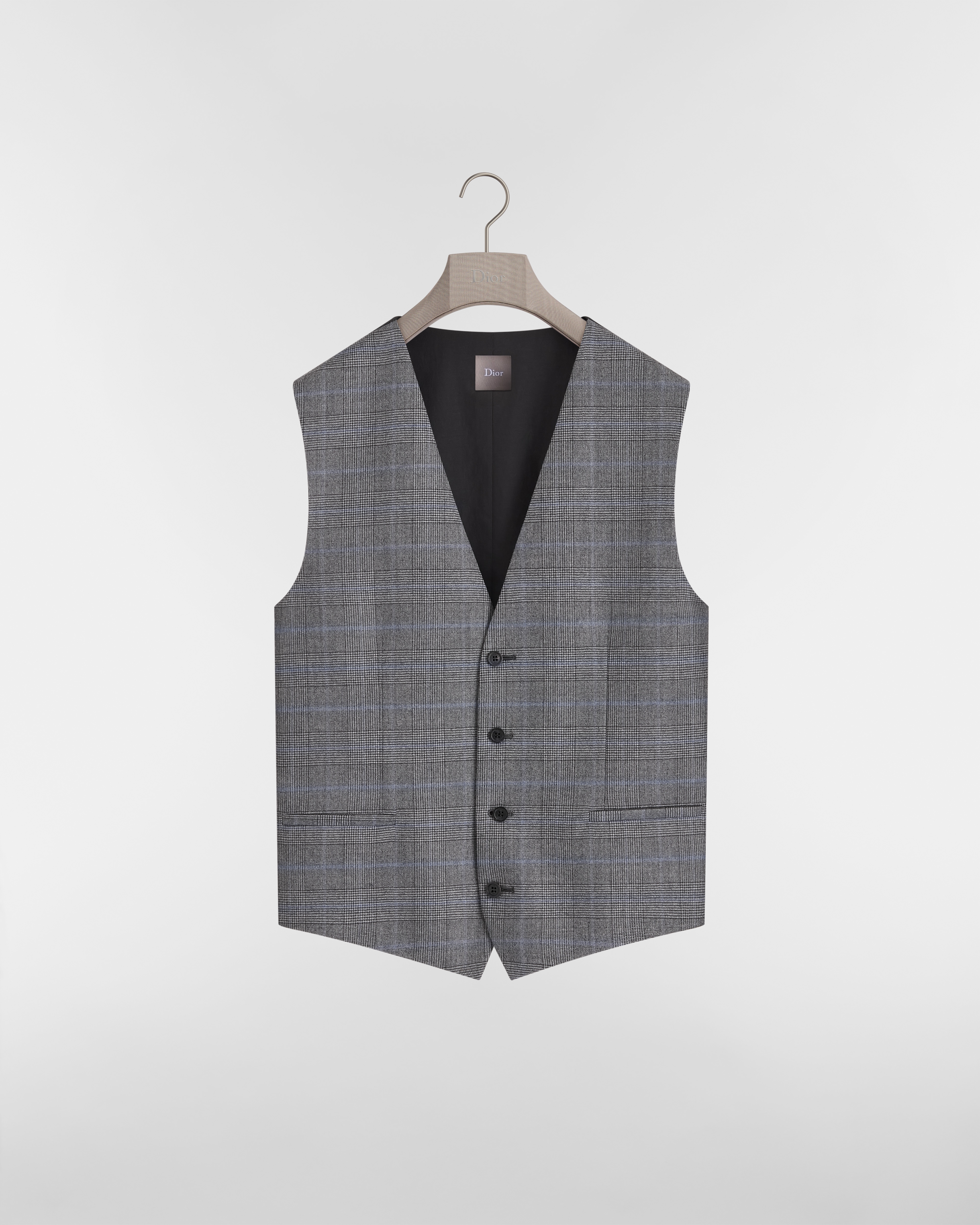 Suit Vest Gray Prince of Wales Virgin Wool | DIOR SK