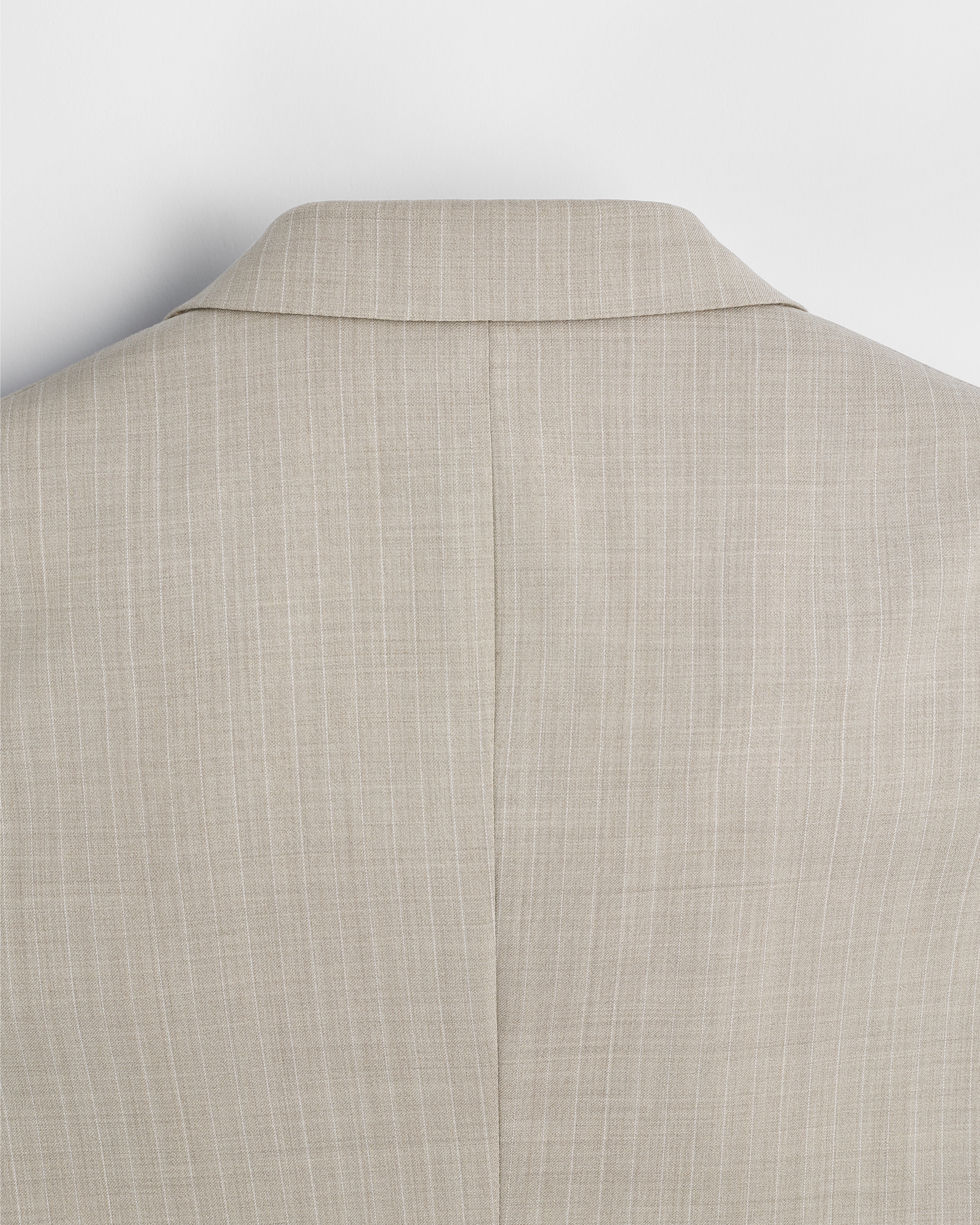 Classic Suit Beige Striped Virgin Wool Blend E08