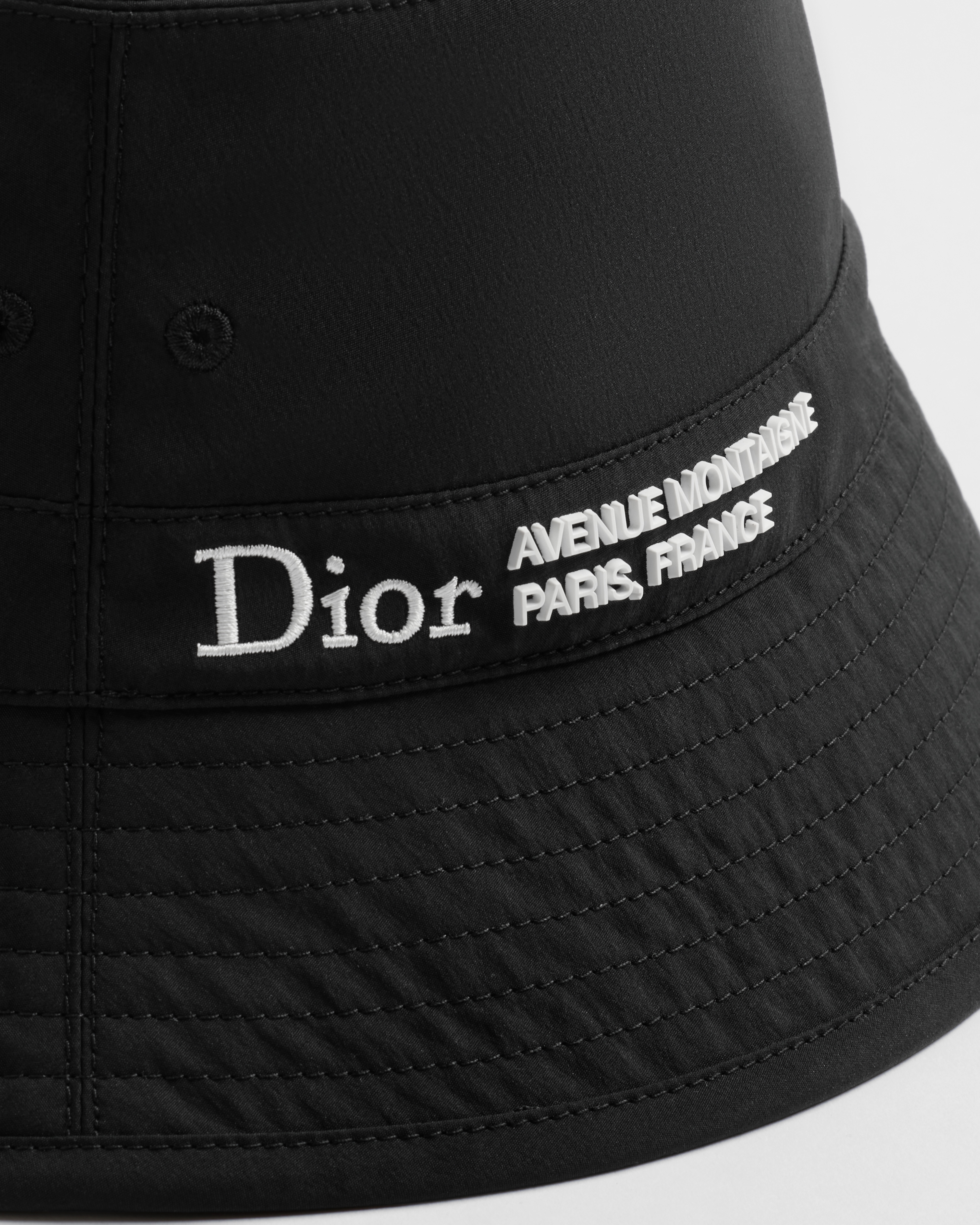 Dior Montaigne Bucket Hat Black Technical Fabric | DIOR US