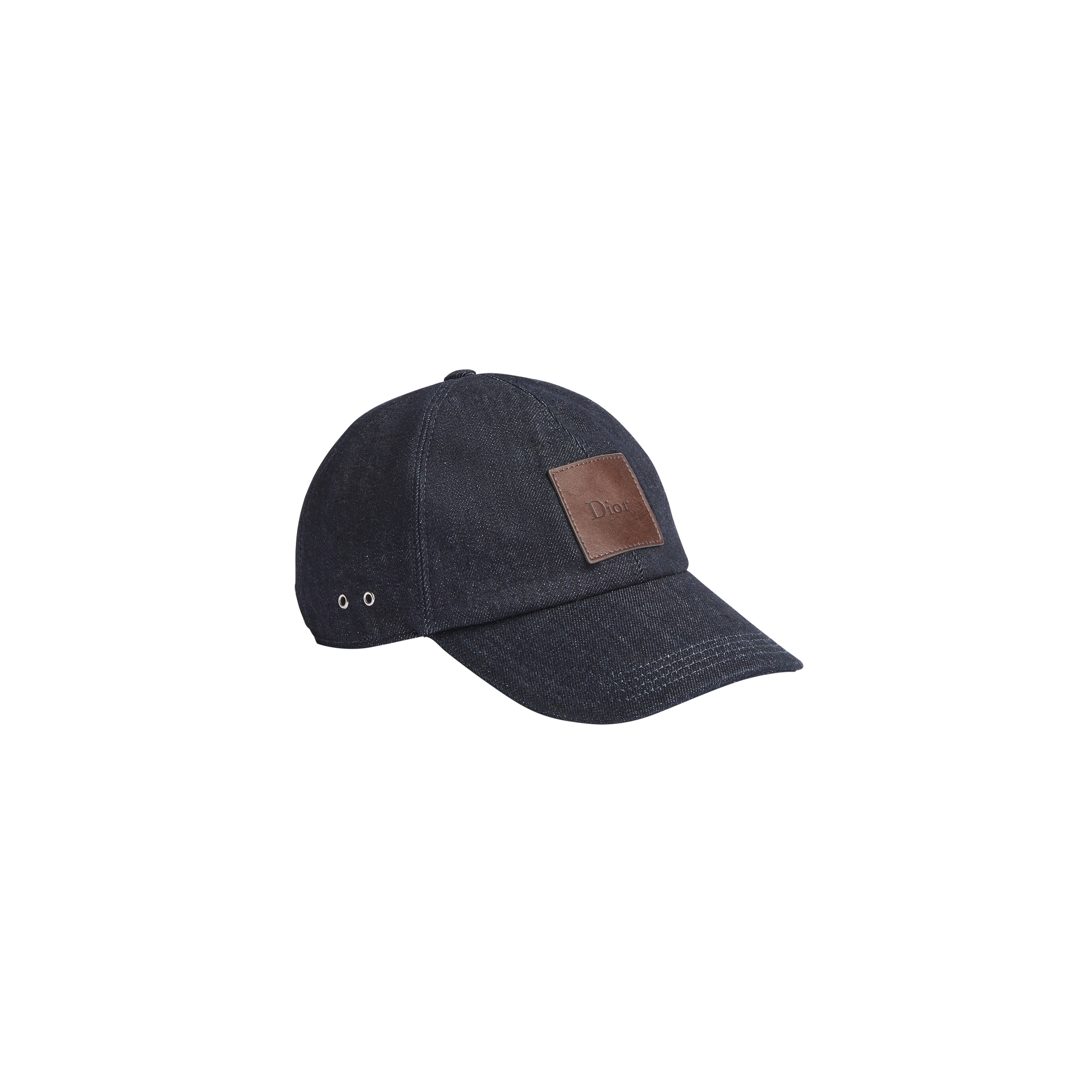 Dior Label Cap Deep Blue Cotton Denim E03