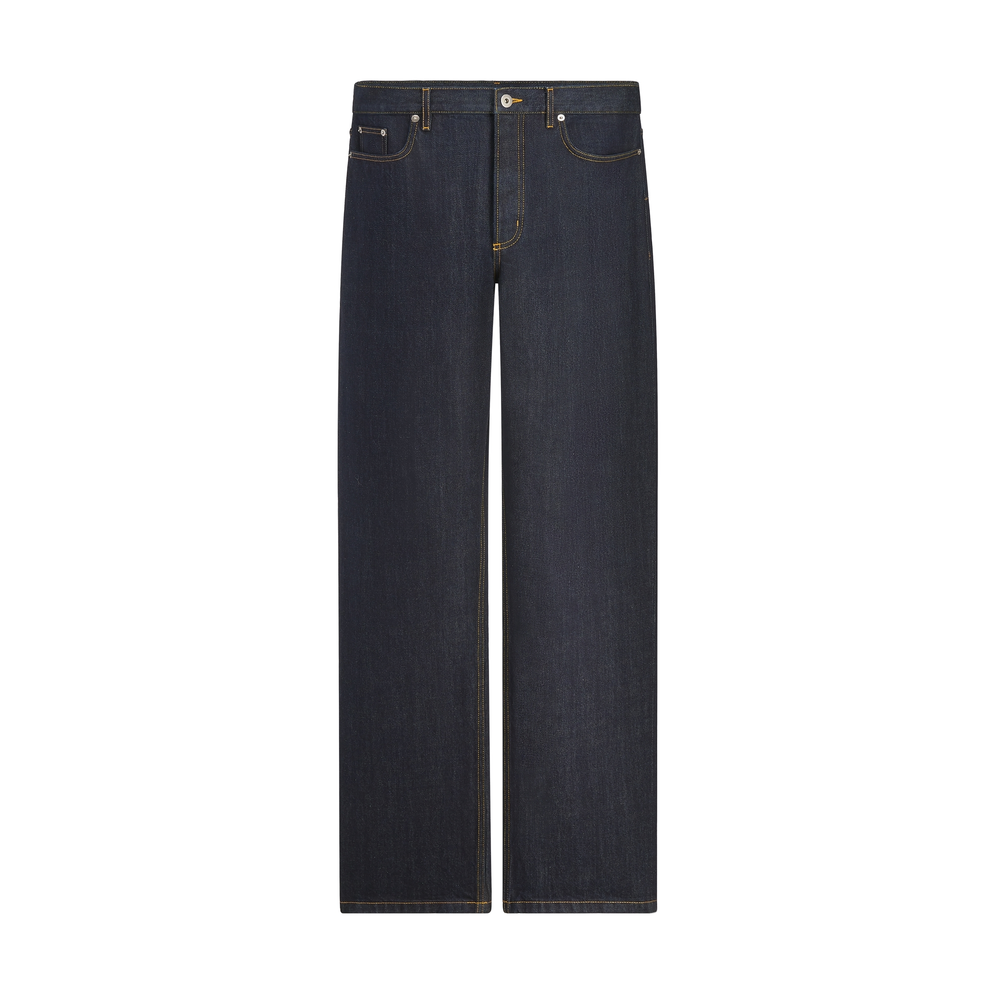 Long Regular Jeans Navy Blue Cotton Twill E01