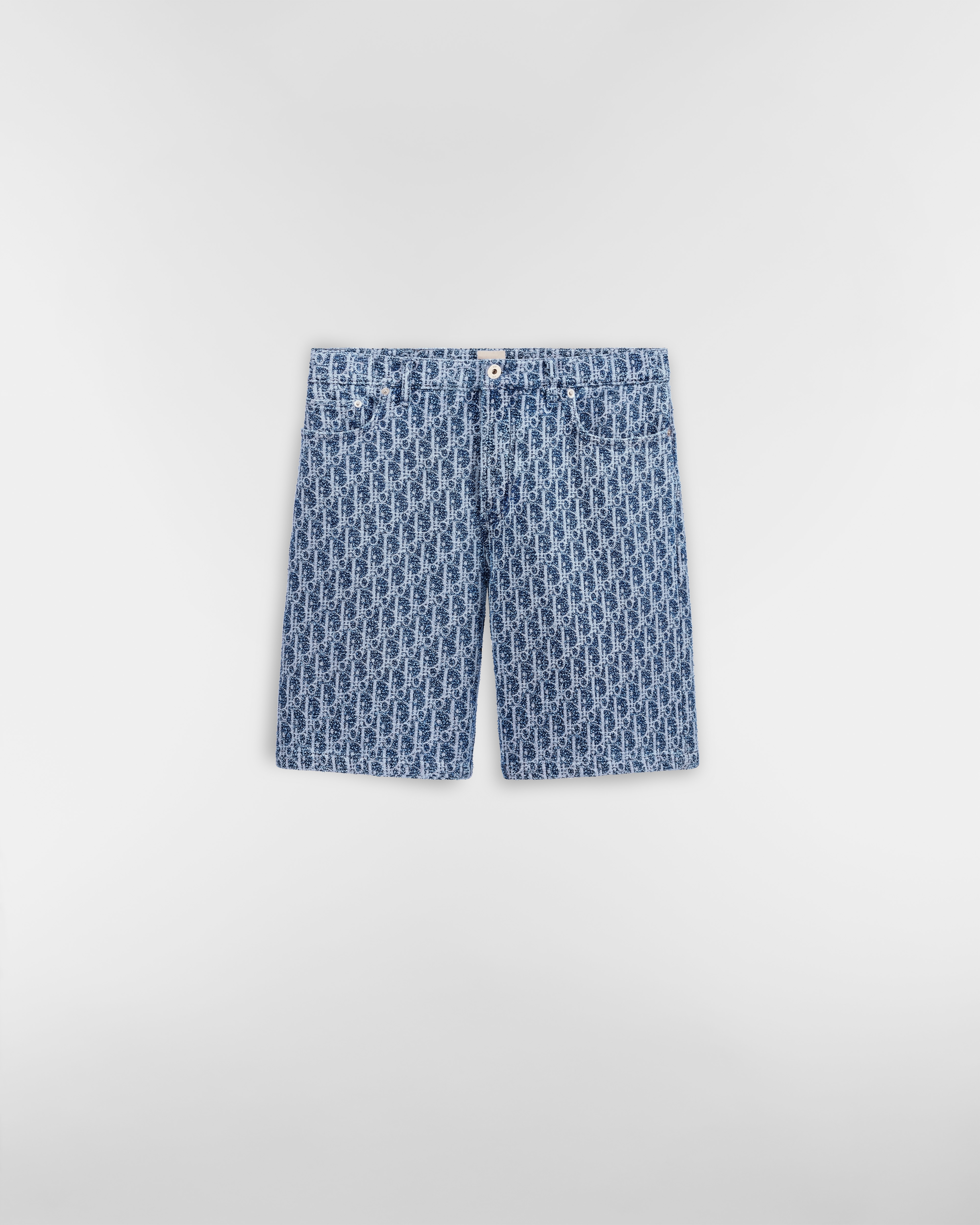Short Dior Oblique Sergé de coton mélangé effet éponge bleu E01