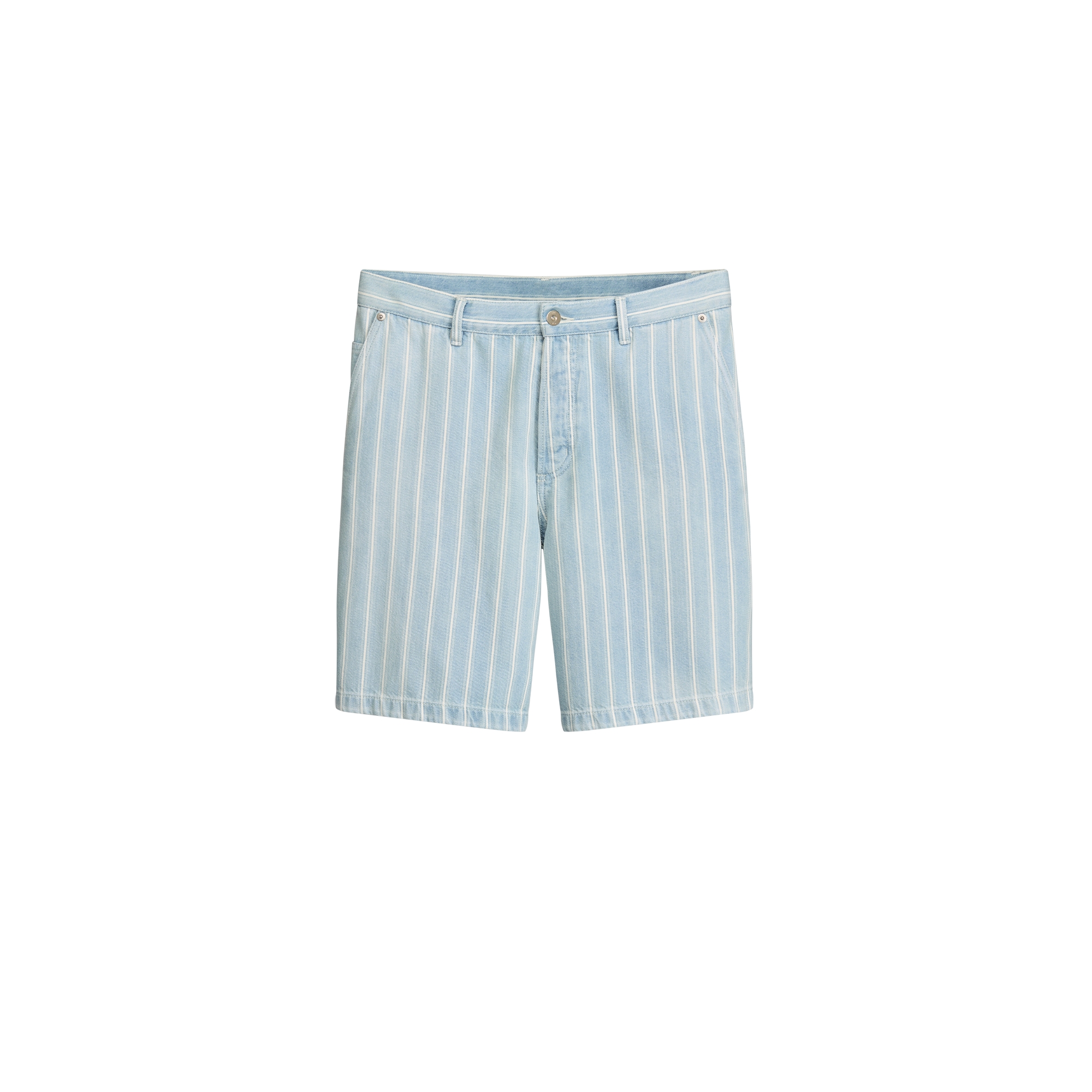 Shorts Blue Striped Cotton Twill | DIOR