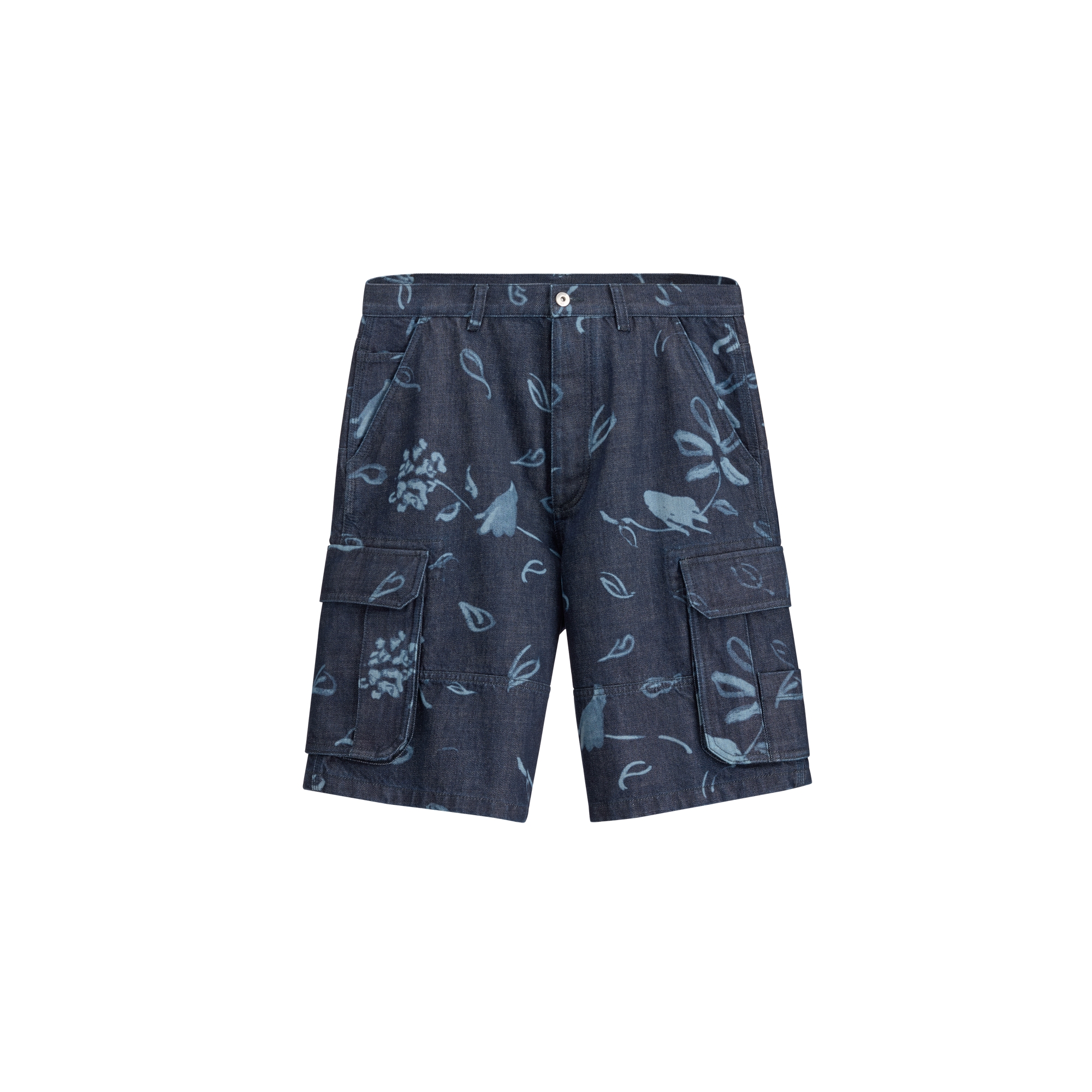 Dioriviera Cargo Shorts Blue Cotton Twill E01