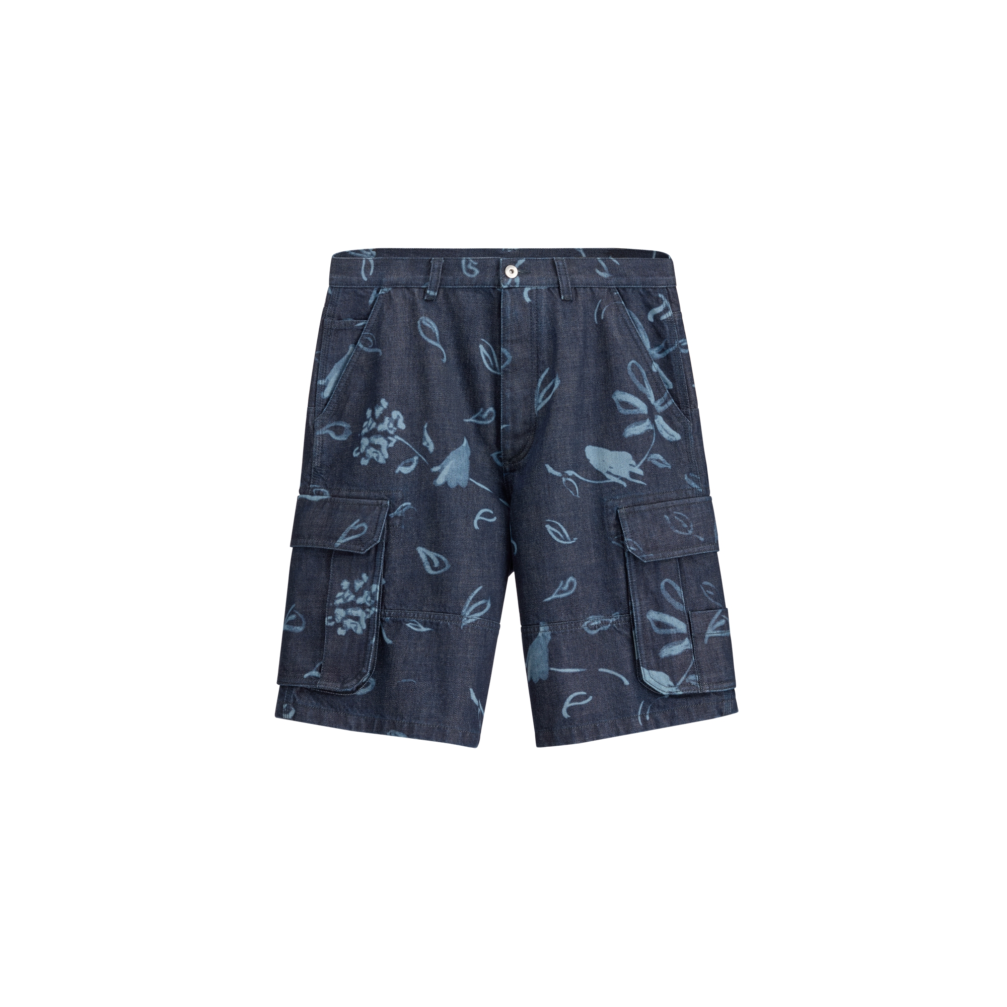 Dioriviera Cargo Shorts Blue Cotton Twill E01