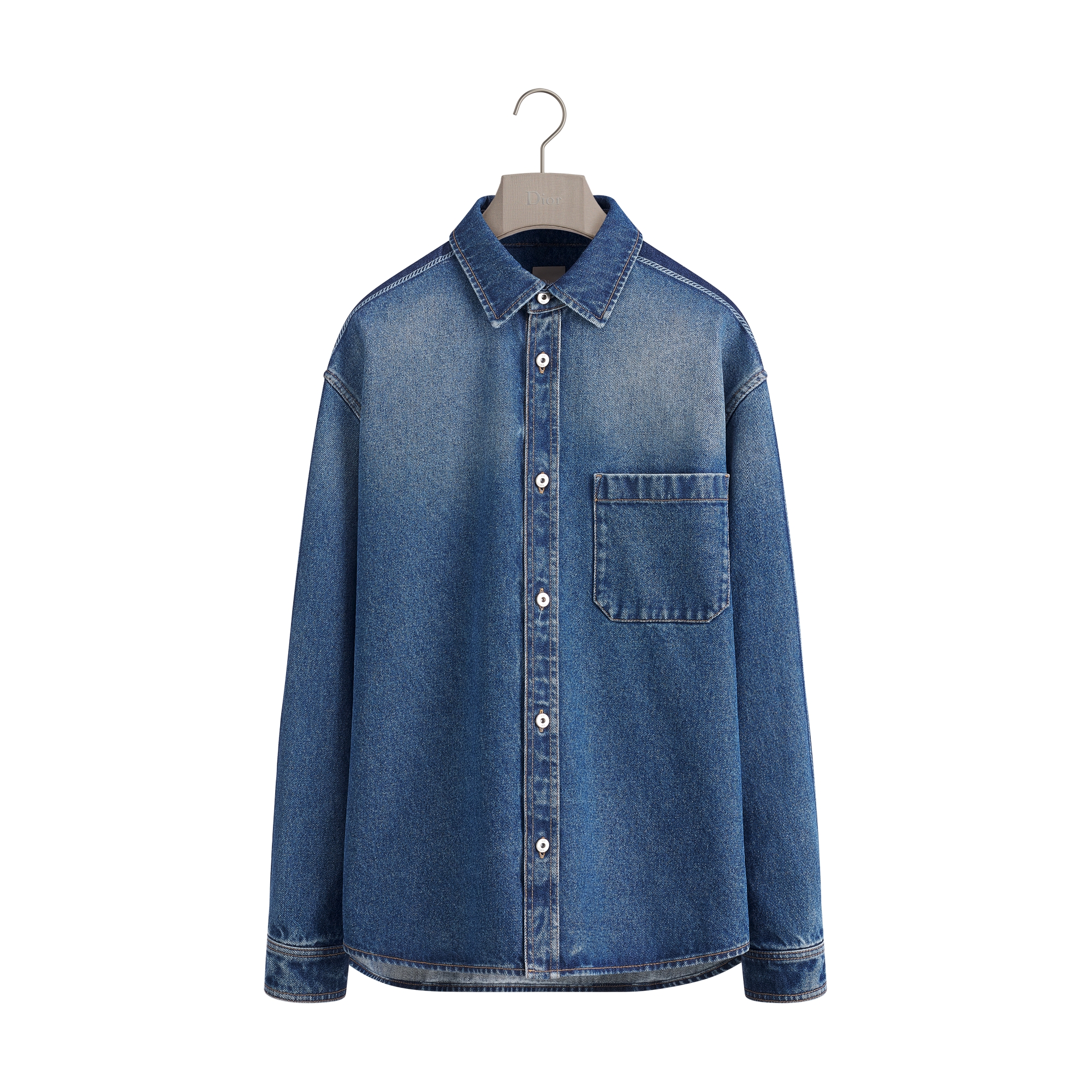 Overshirt Blue Cotton Twill | DIOR