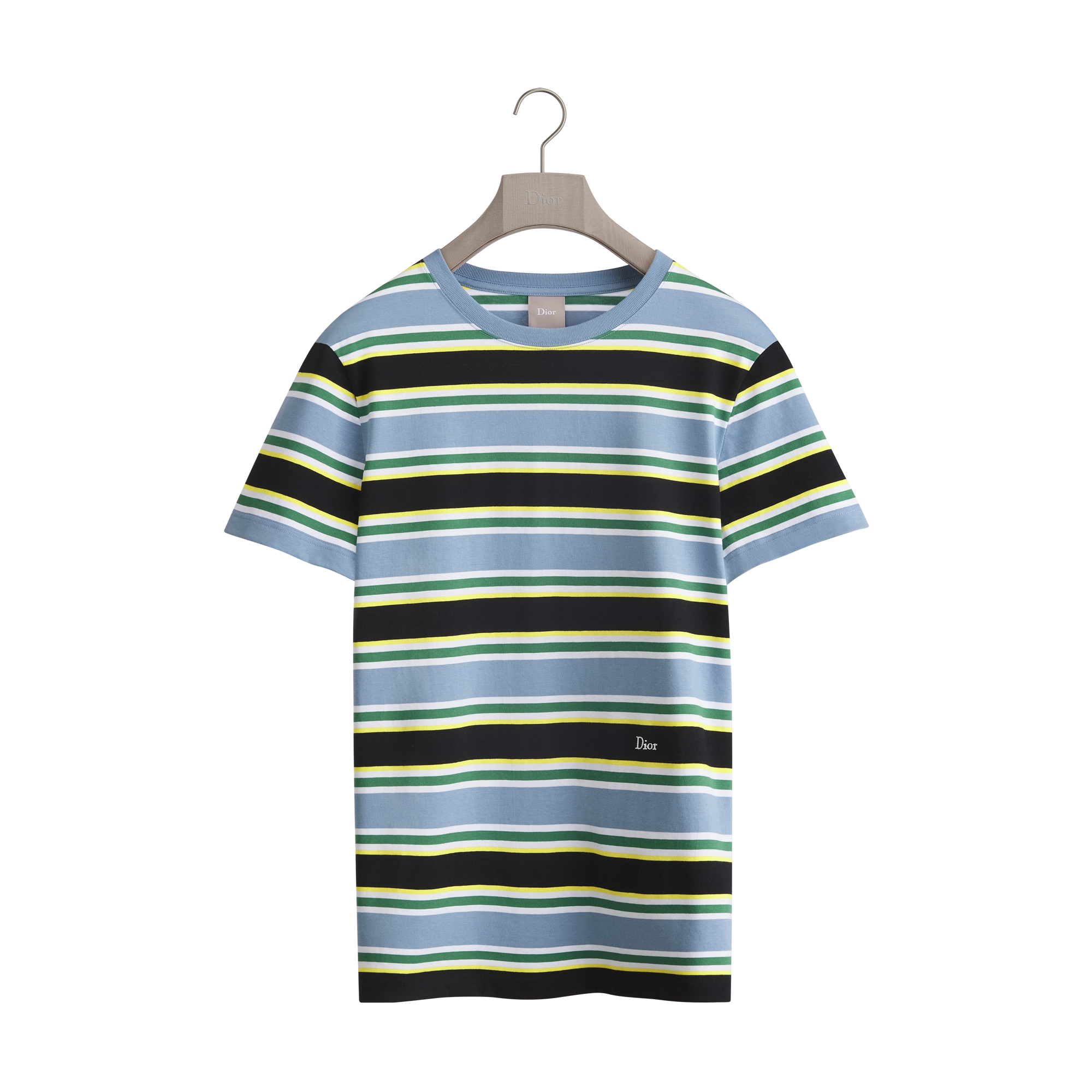 Dioriviera Striped T-Shirt, Regular Fit Blue, Black, Yellow, Green