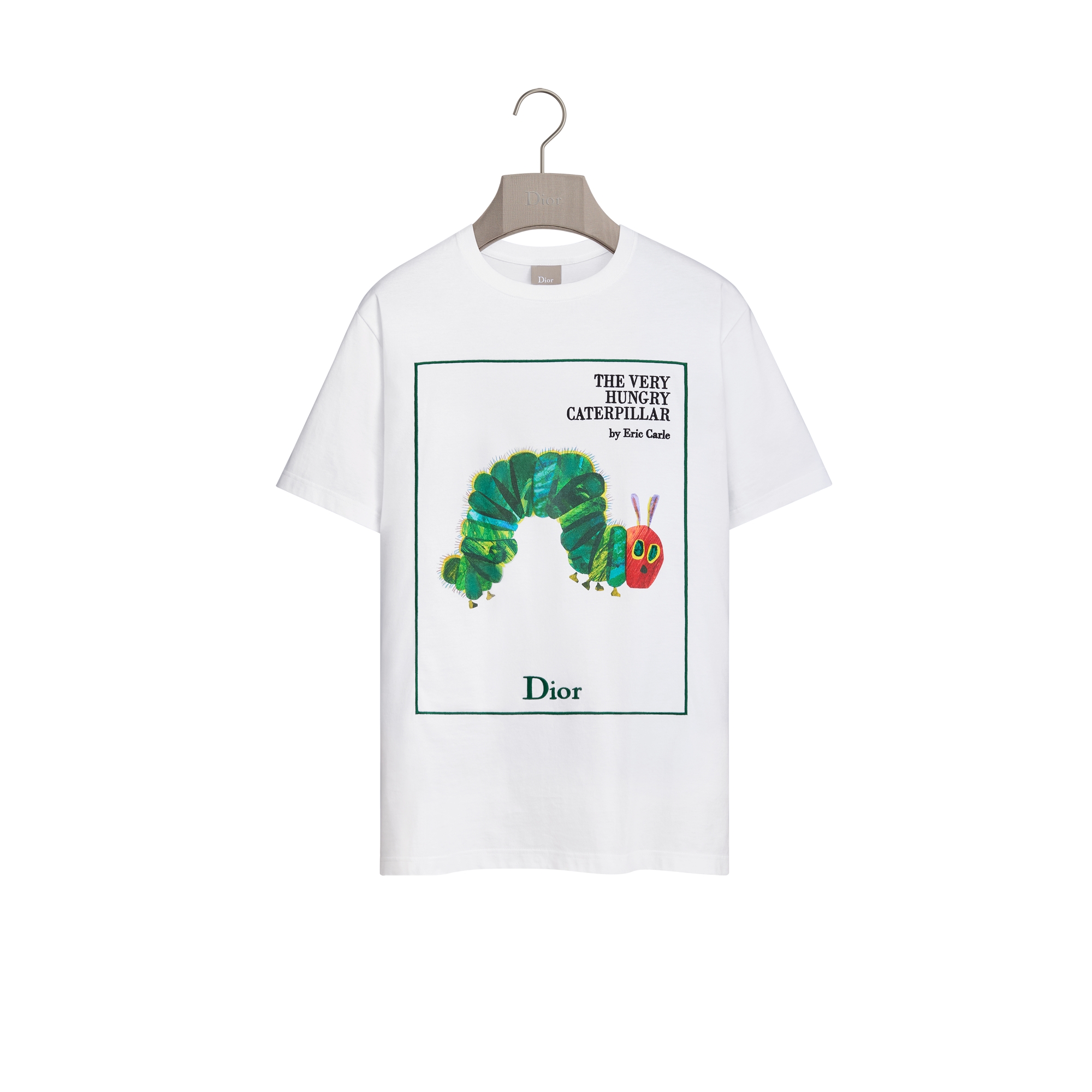 T-Shirt with Book Cover Embroidery, Relaxed Fit White Cotton