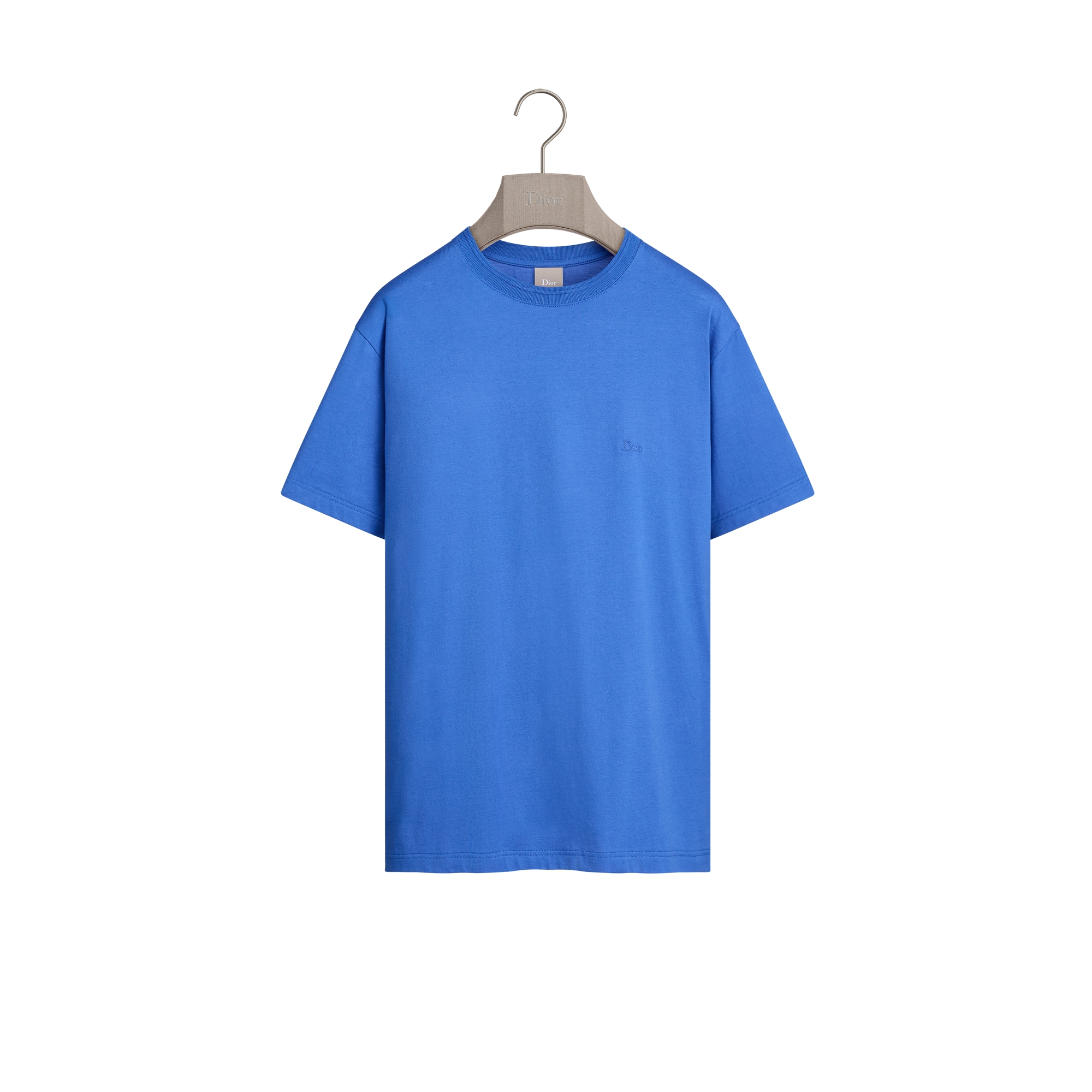 T-Shirt with Dior Embroidery, Relaxed Fit Black Sea Island Cotton