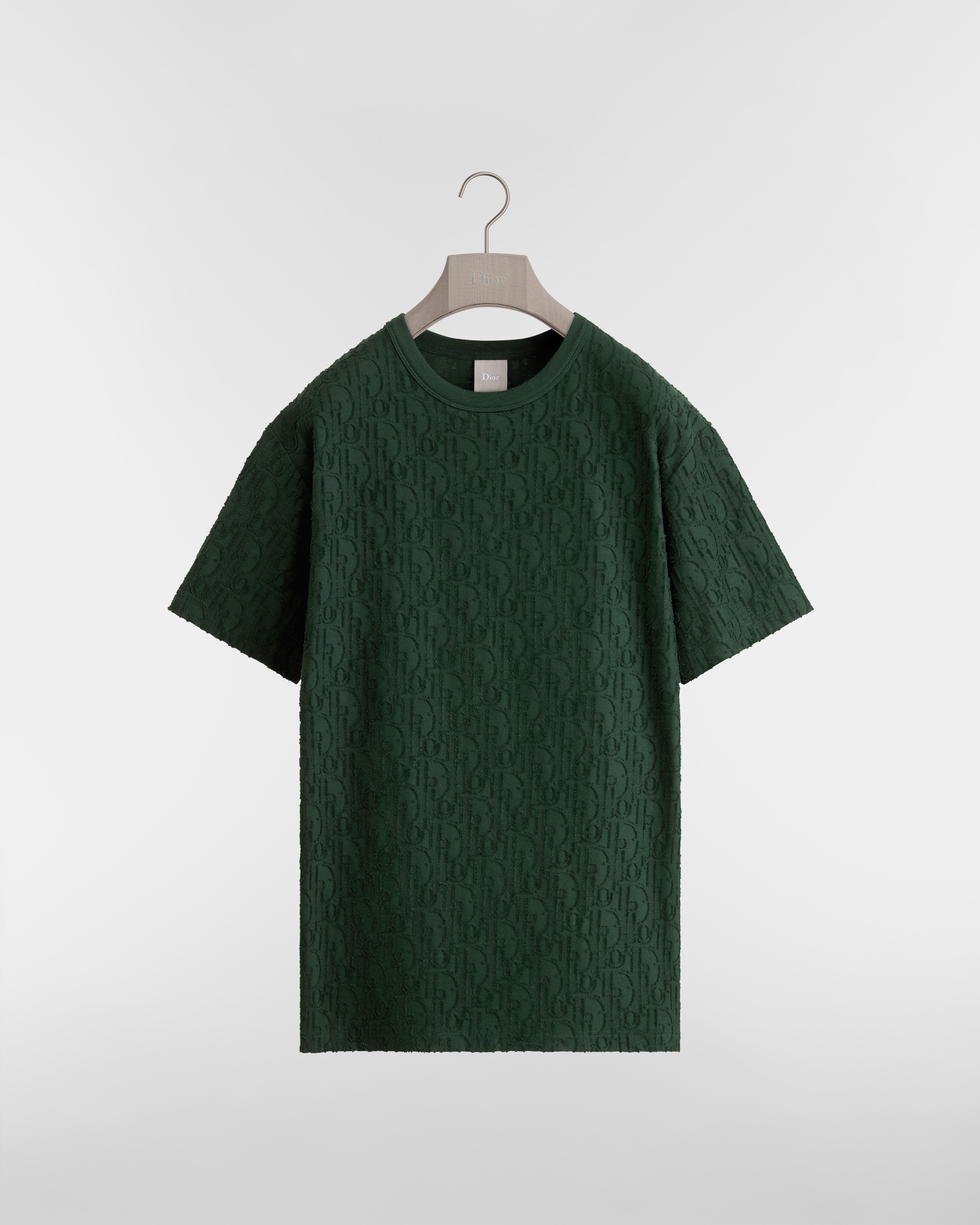 T-shirt Dior Oblique, coupe relax Jersey de coton vert foncé E01