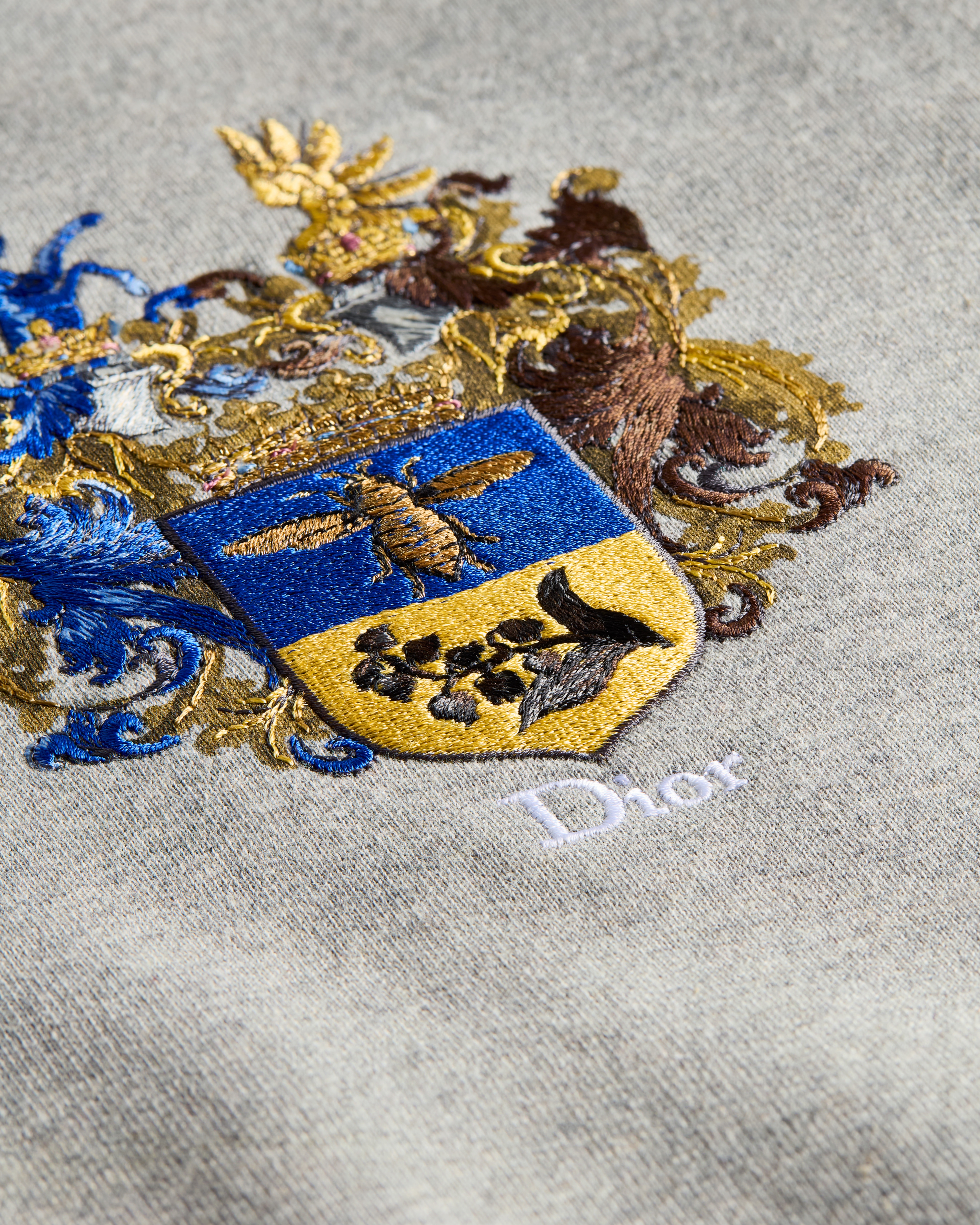 Hooded Sweatshirt with Dior Blason Embroidery, Relaxed Fit