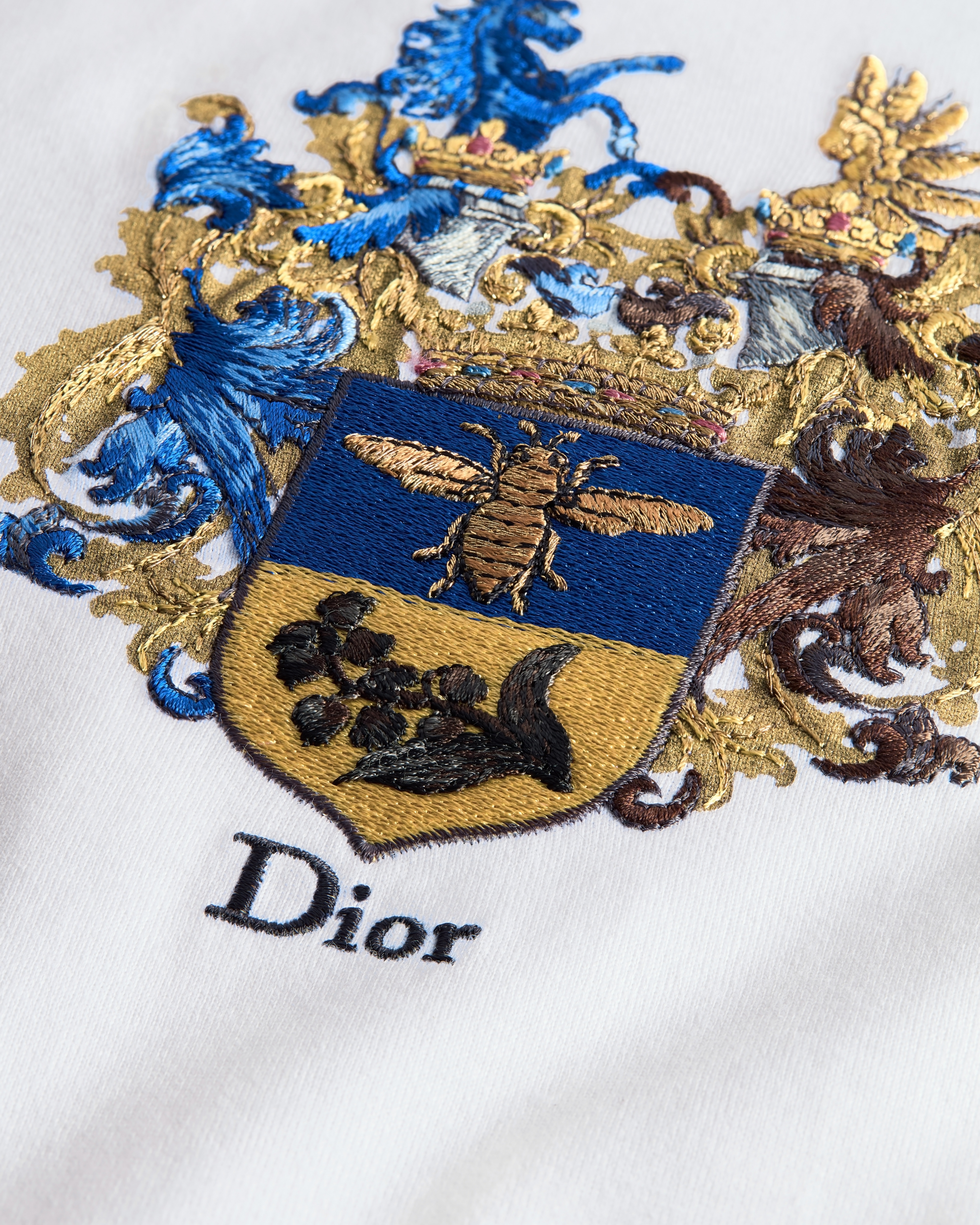 T-Shirt with Dior Blason Embroidery, Relaxed Fit