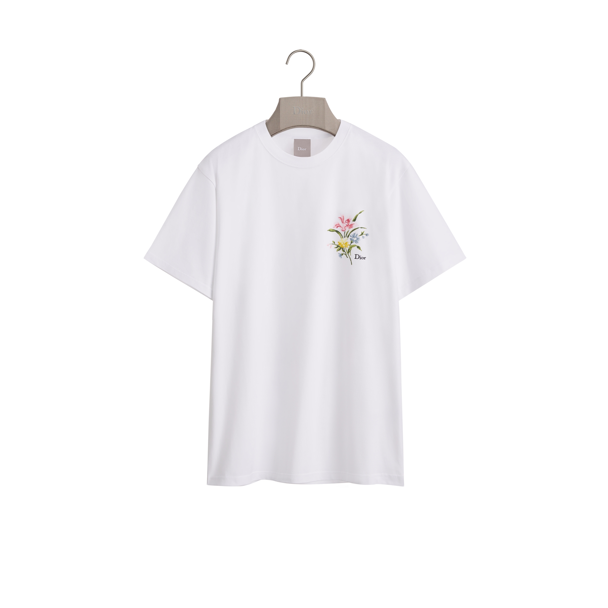 Kan ディオール　Tシャツ T-Shirt with Dior Embroidery, Relaxed Fit Black Cotton Jersey | DIOR