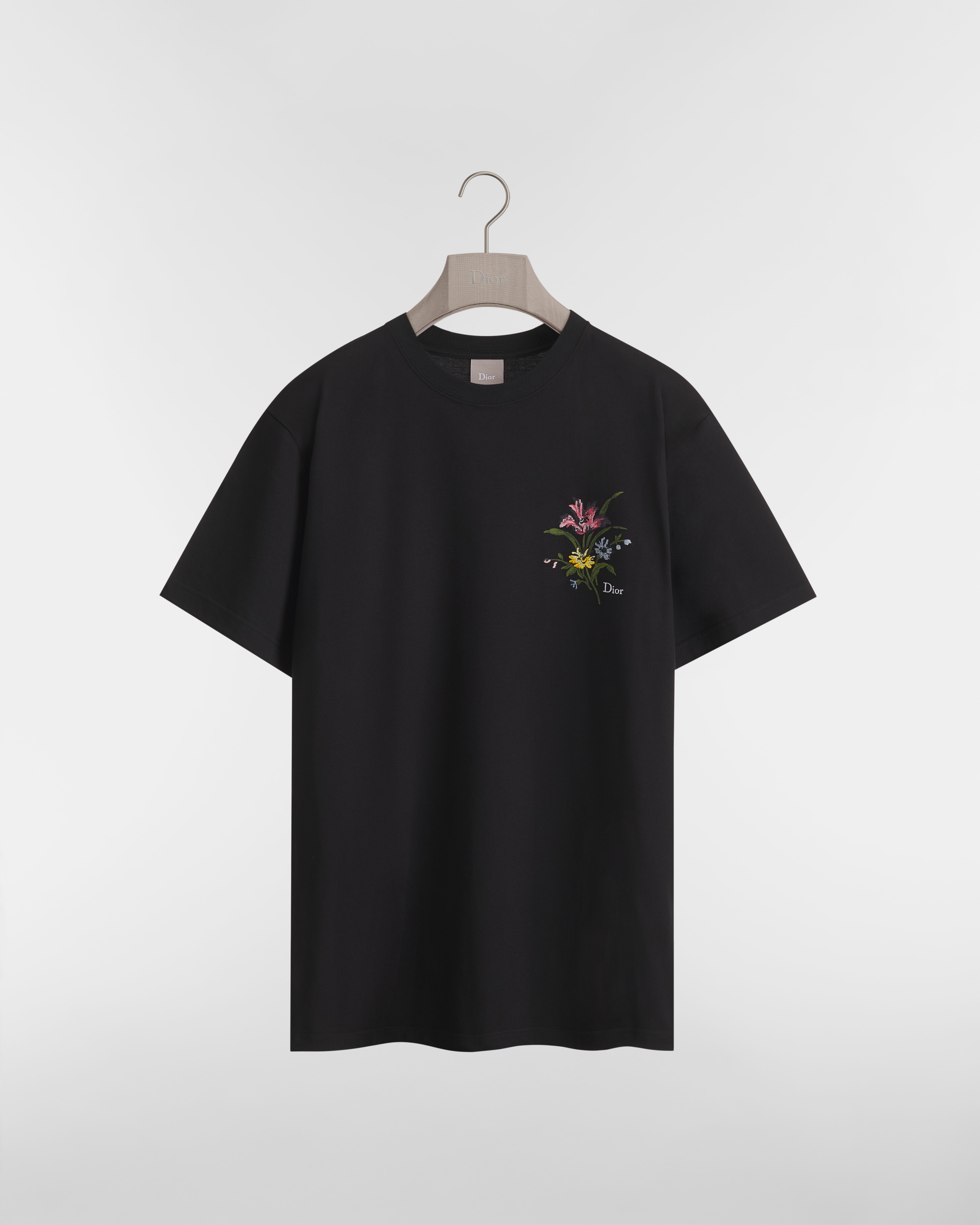 T-shirt à motif Dior Secret Garden, coupe relax Jersey de coton noir E01