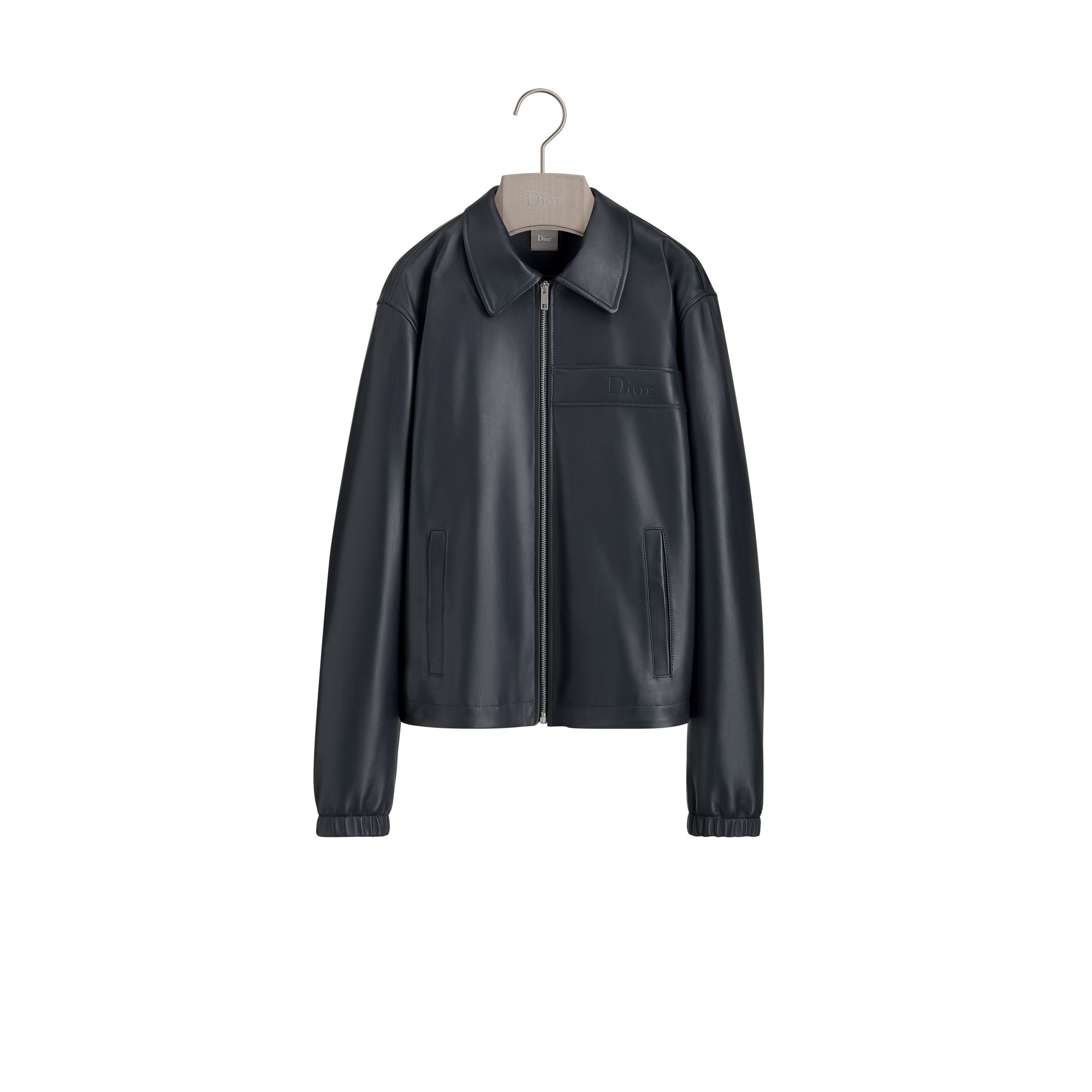 Zipped Jacket Navy Blue Lambskin | DIOR