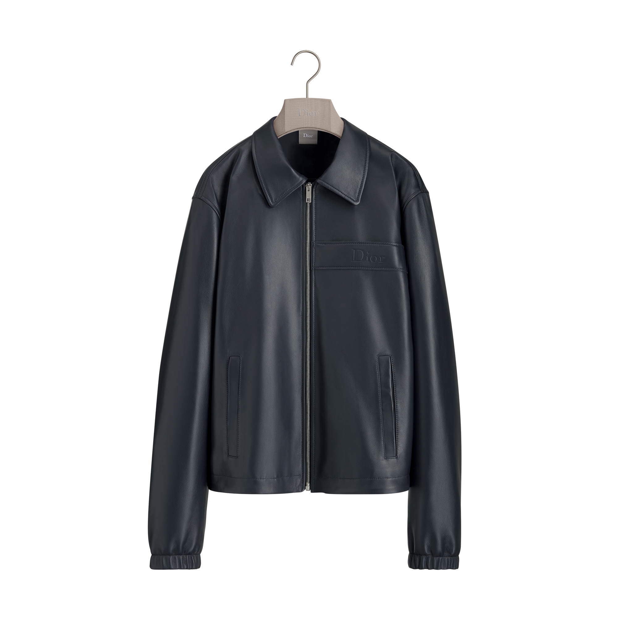 Zipped Jacket Navy Blue Lambskin | DIOR
