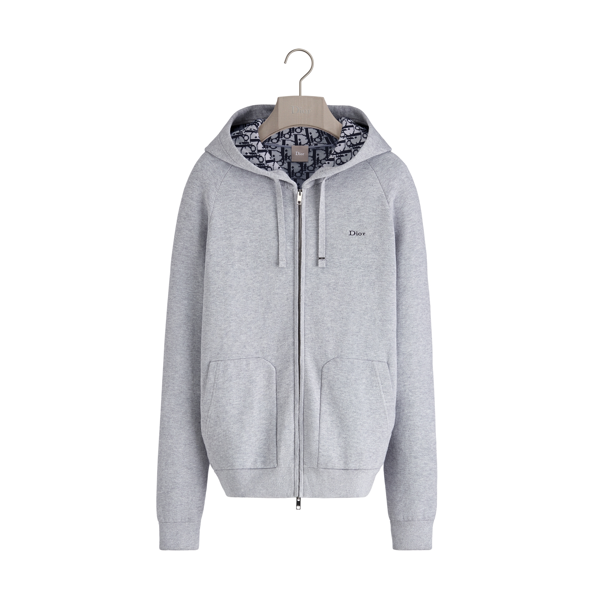 DIOR パーカー　 Moletom com capuz, corte confortável Jacquard com mescla de