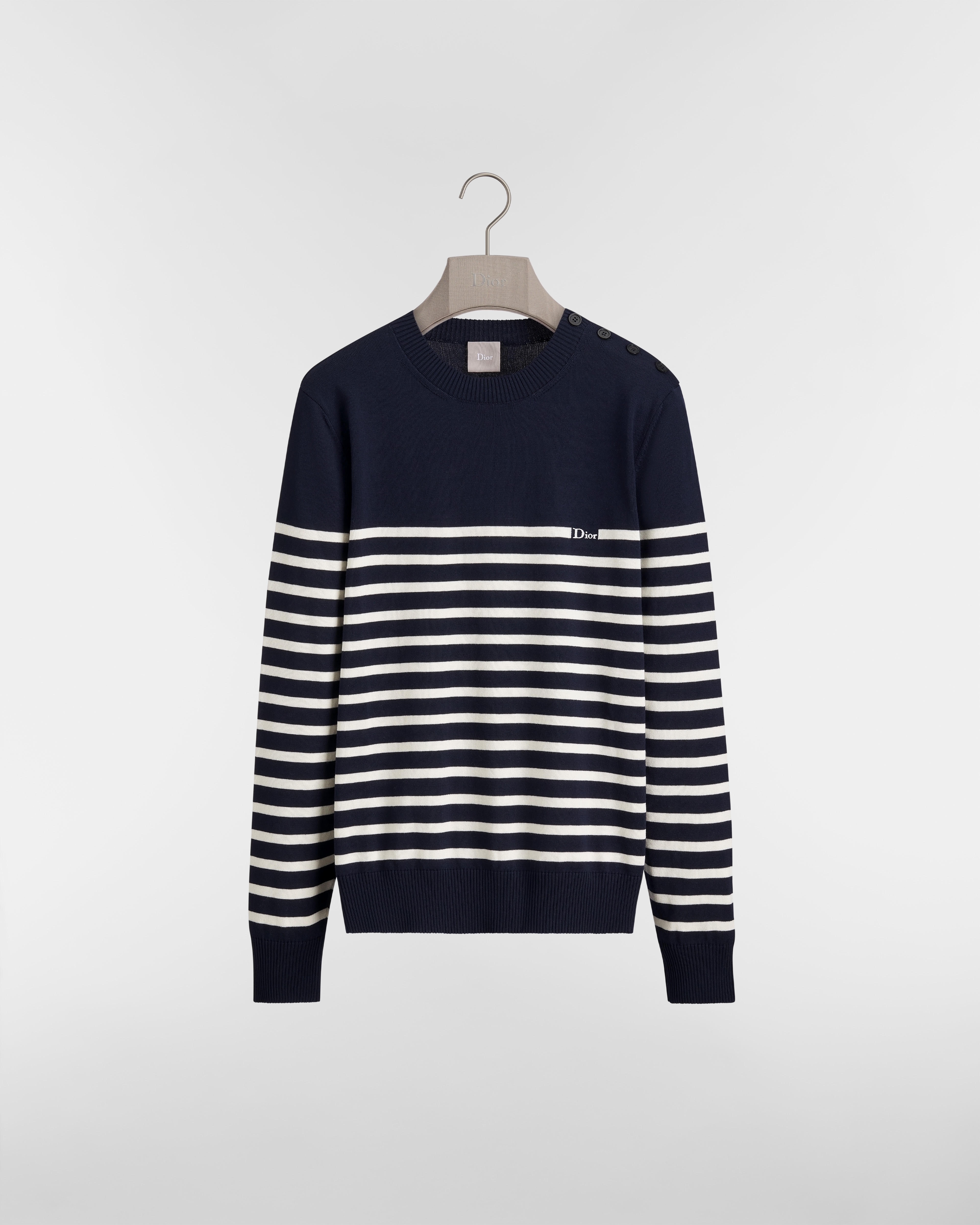 Pull Dior Marinière Dioriviera, coupe regular Maille de coton bleu et blanc E01