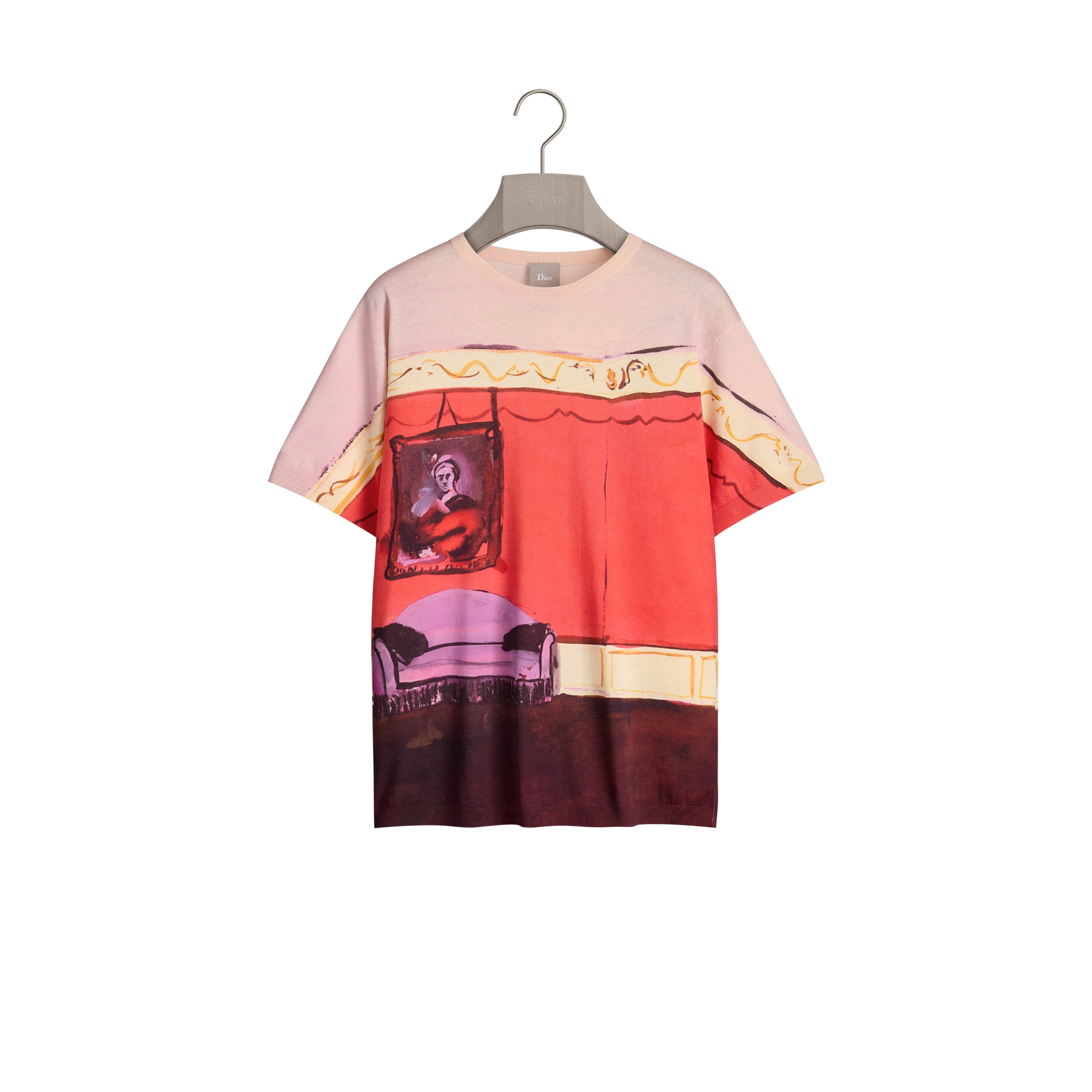 Dioriviera T-Shirt, Regular Fit Red Cotton and Silk Knit | DIOR
