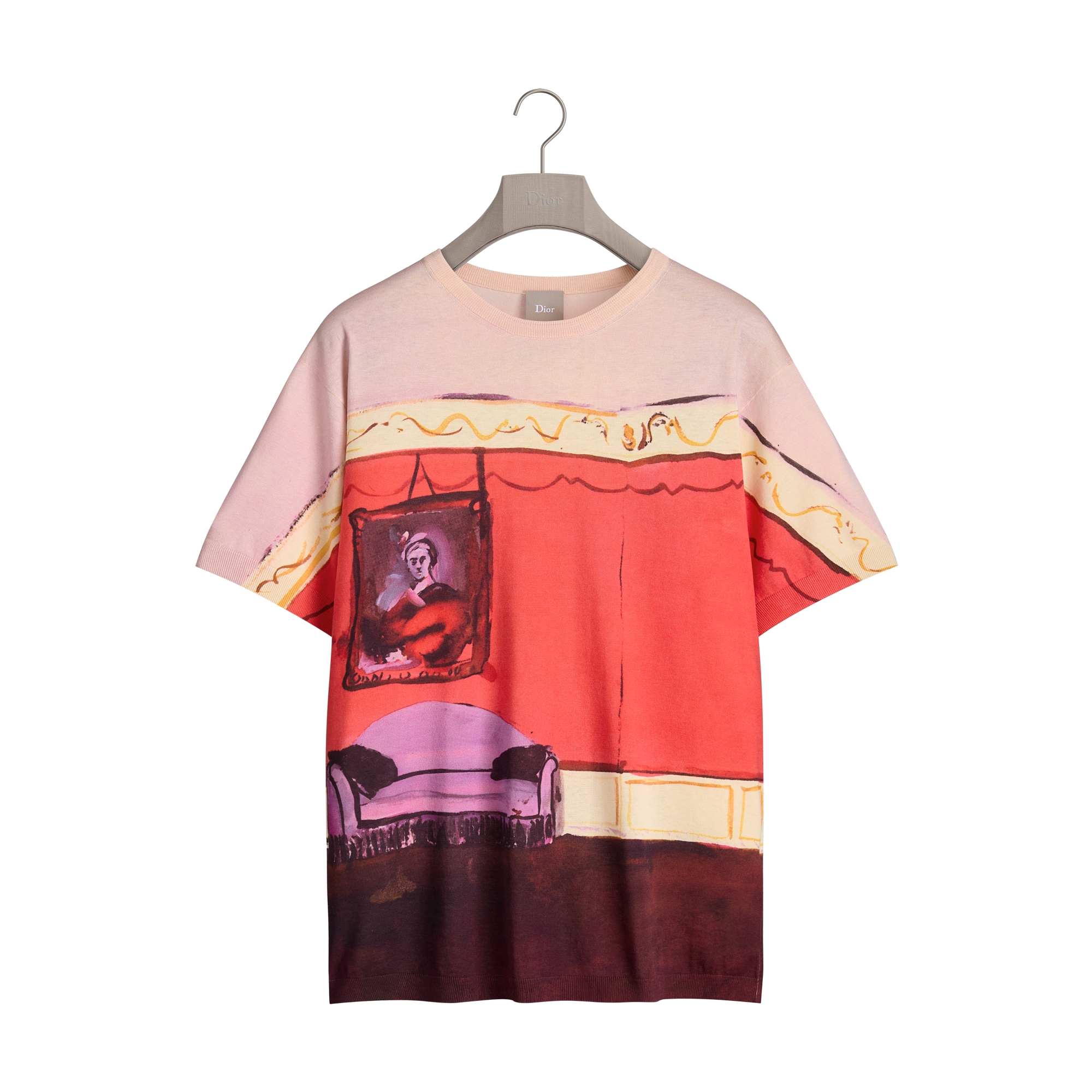 Dioriviera T-Shirt, Regular Fit Red Cotton and Silk Knit | DIOR