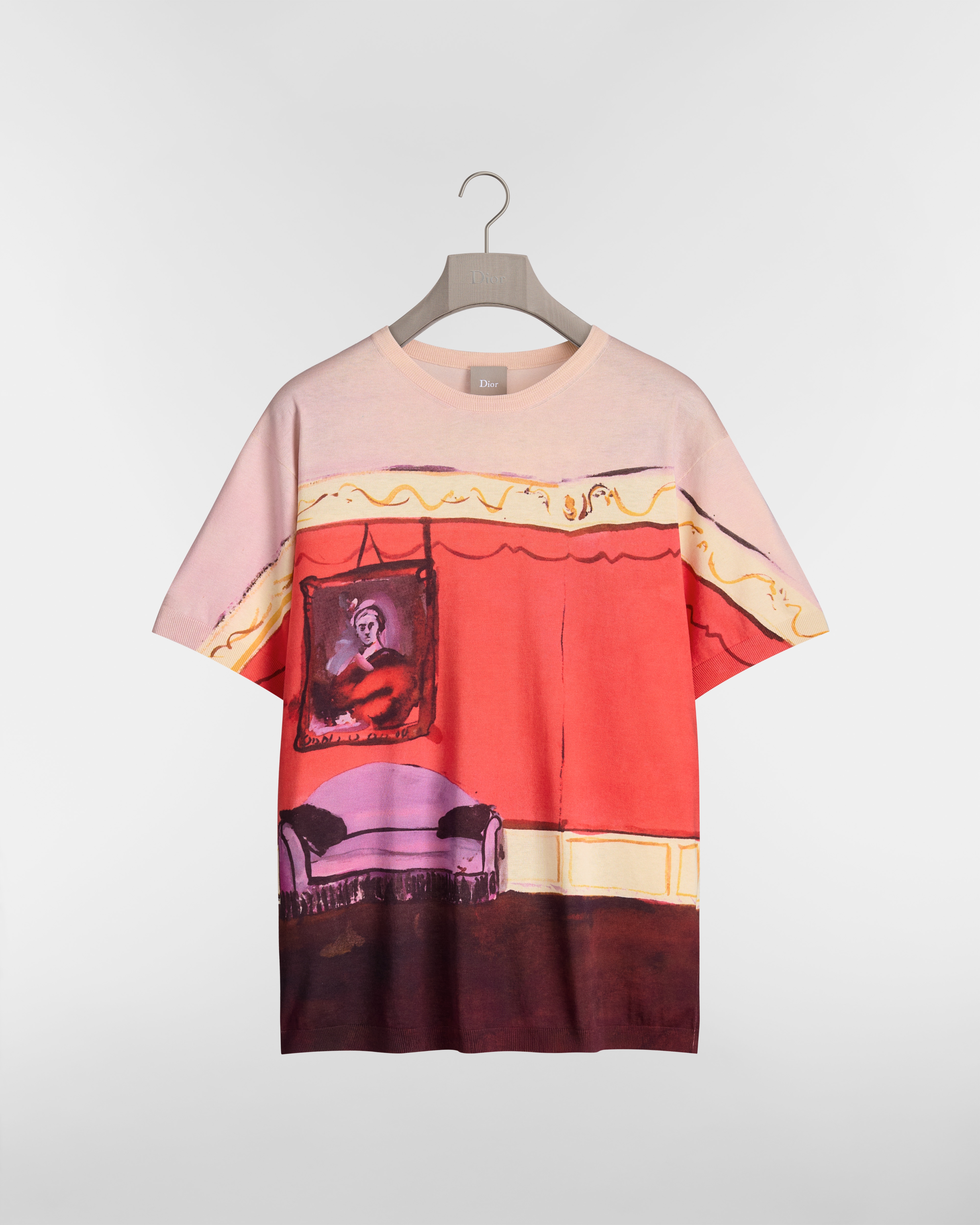 Camiseta Dioriviera de corte regular Punto de algodón y seda rojo E01