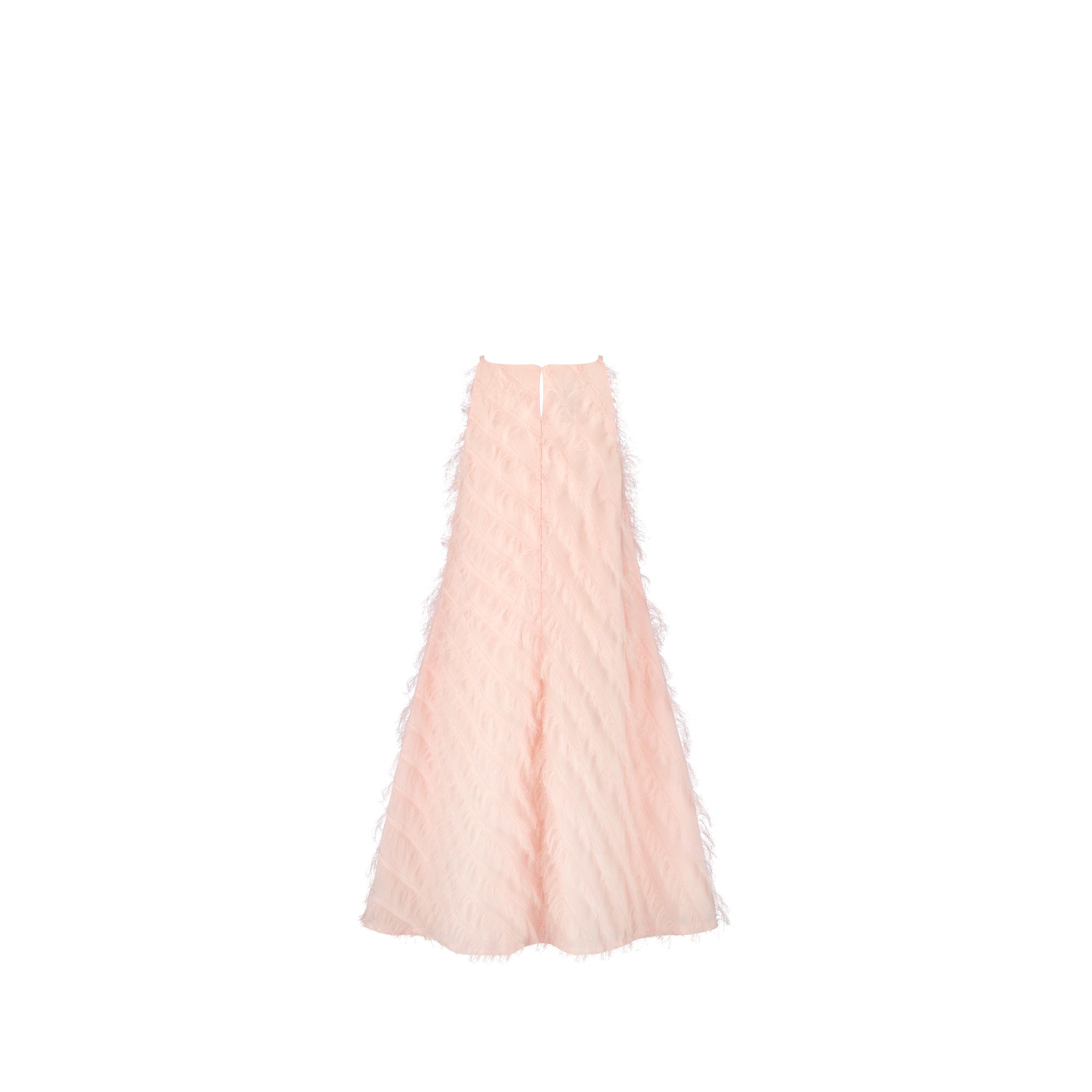 Kids' Long Dress Pale Pink Fringed Voile E08