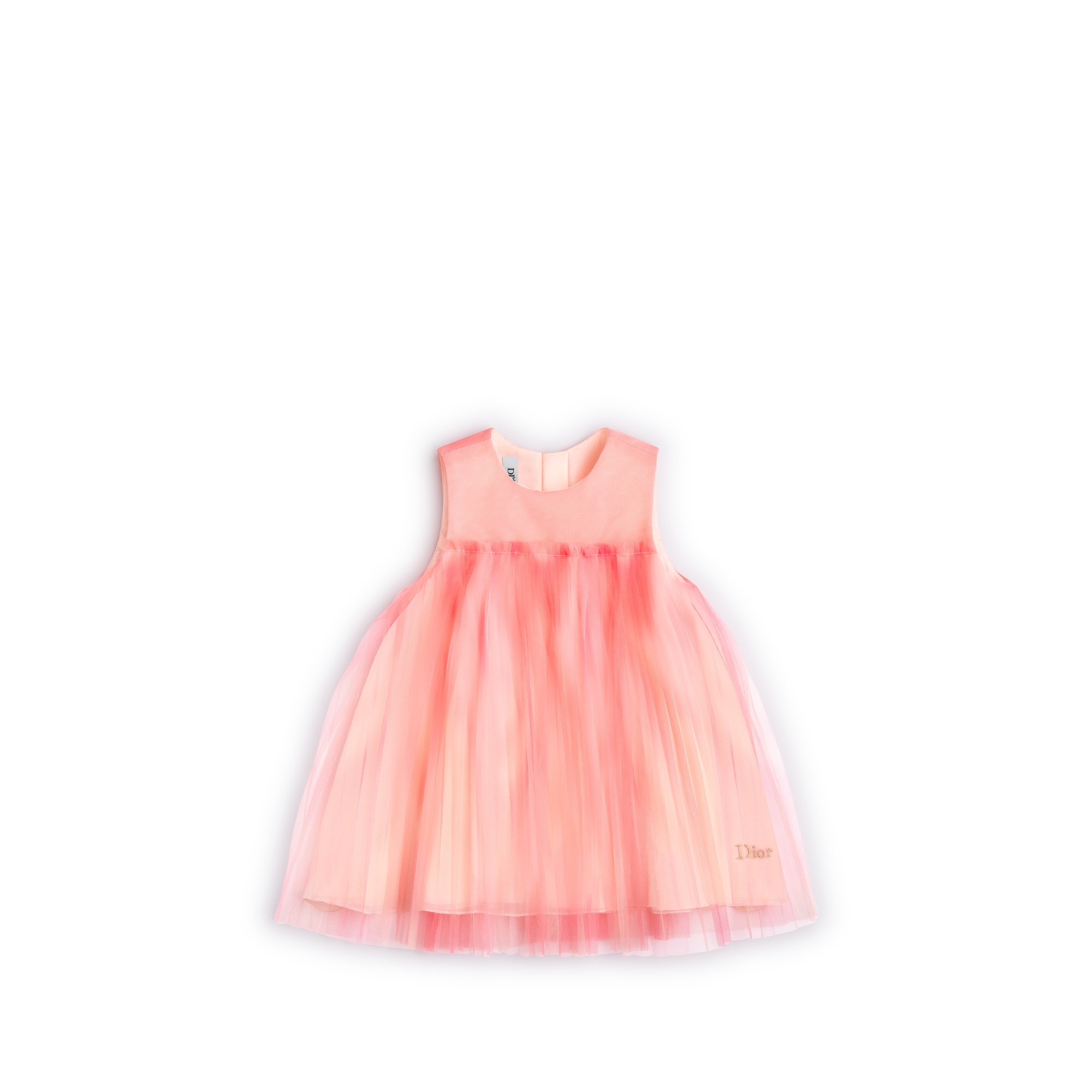 Baby Flared Dress Pink Multicolor Pleated Tulle E01