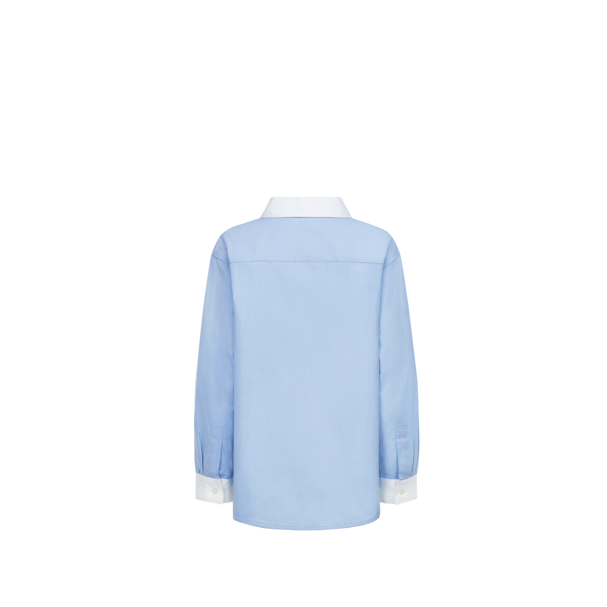 Camicia per bambini Popeline di cotone azzurra E08