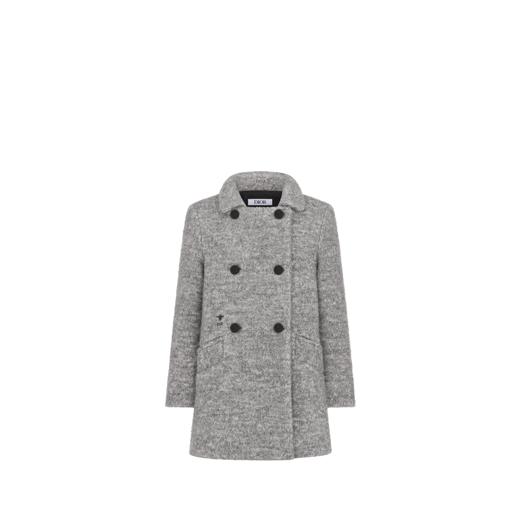 Cappotto per bambini Alpaca e lana grigi E01