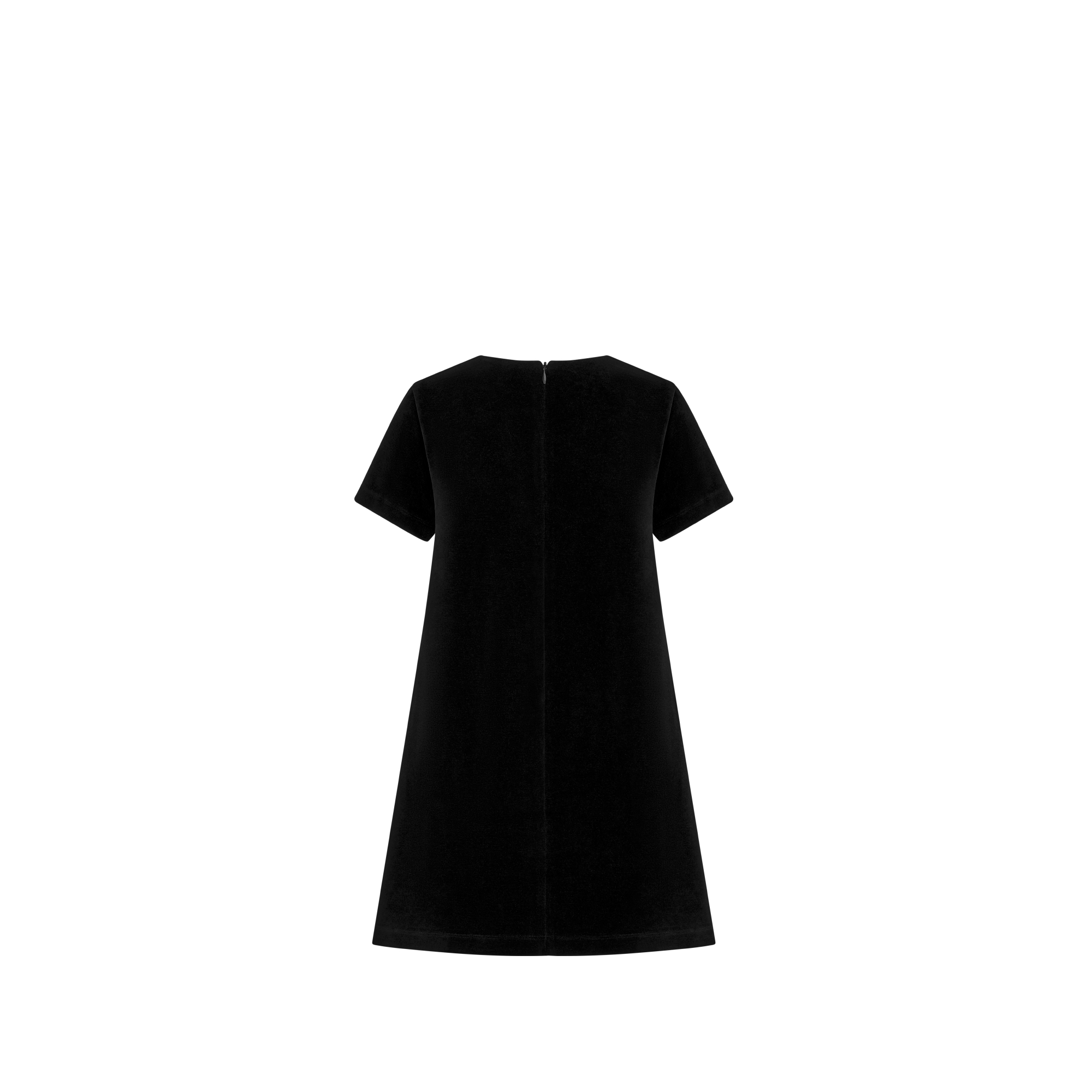 Jurk in A-lijn voor kinderen Zwart fluweel van een katoenblend E08