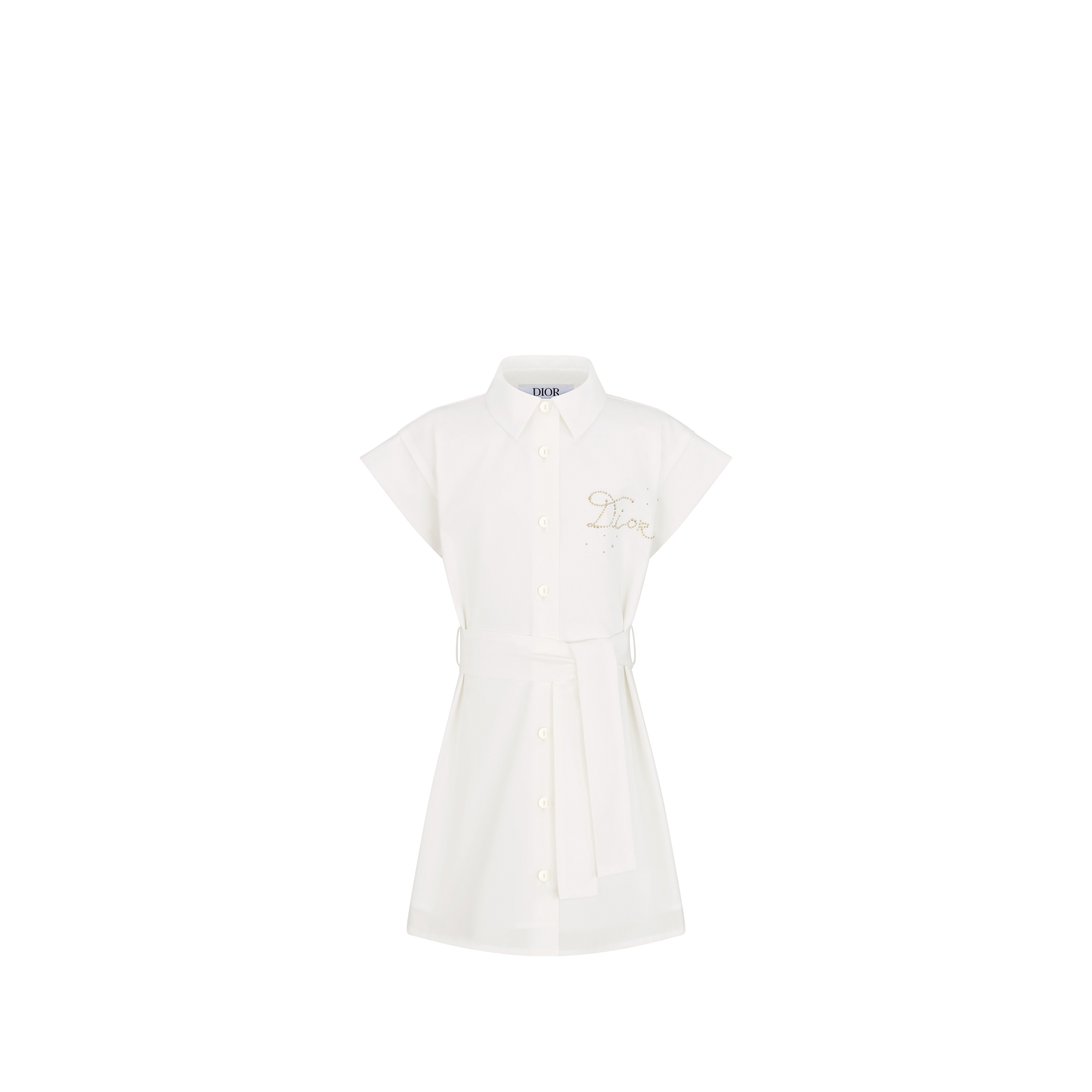 Kids' Shirtdress Ivory Cotton Poplin E01
