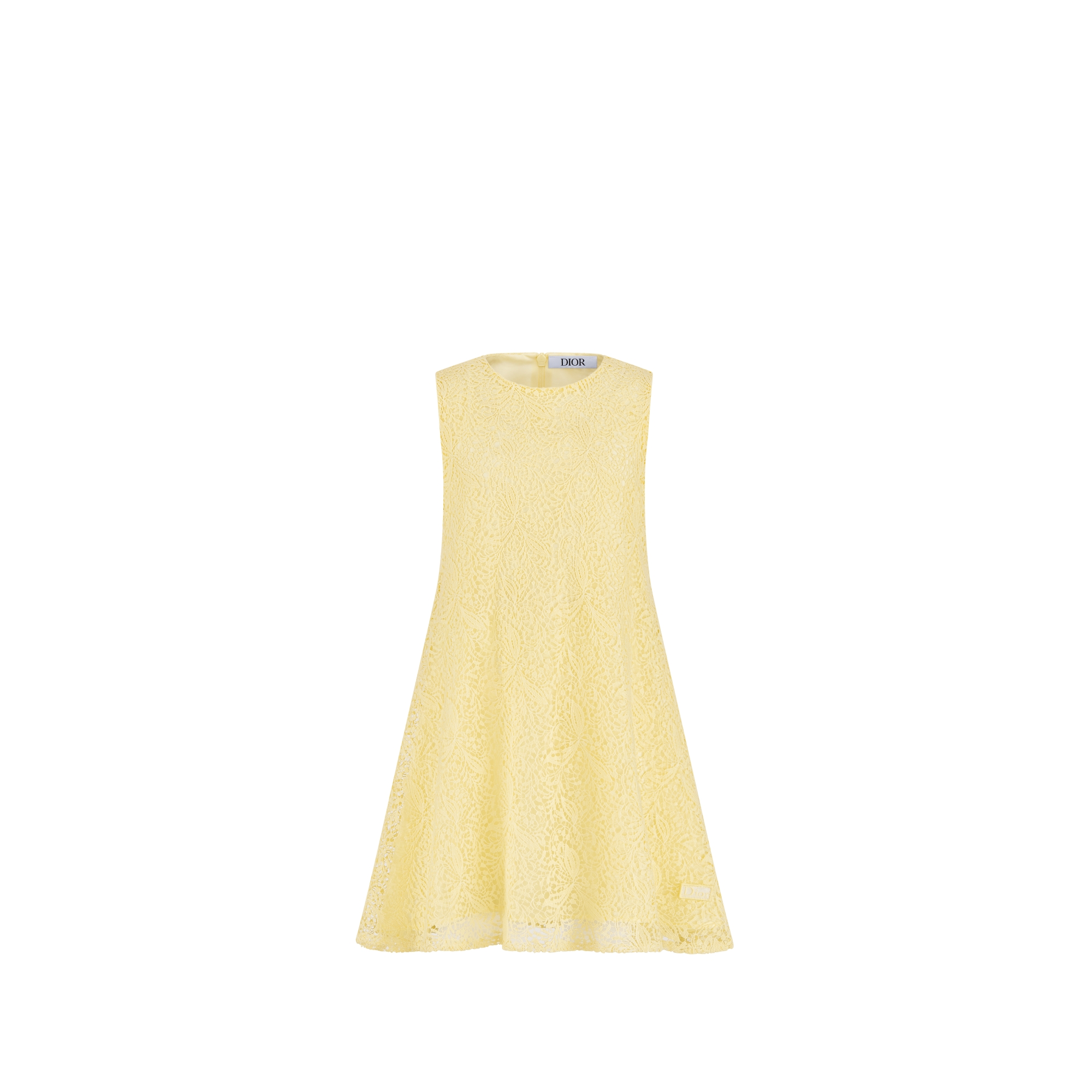 Kids' Flared Dress Yellow Lily of the Valley Cotton Guipure E01
