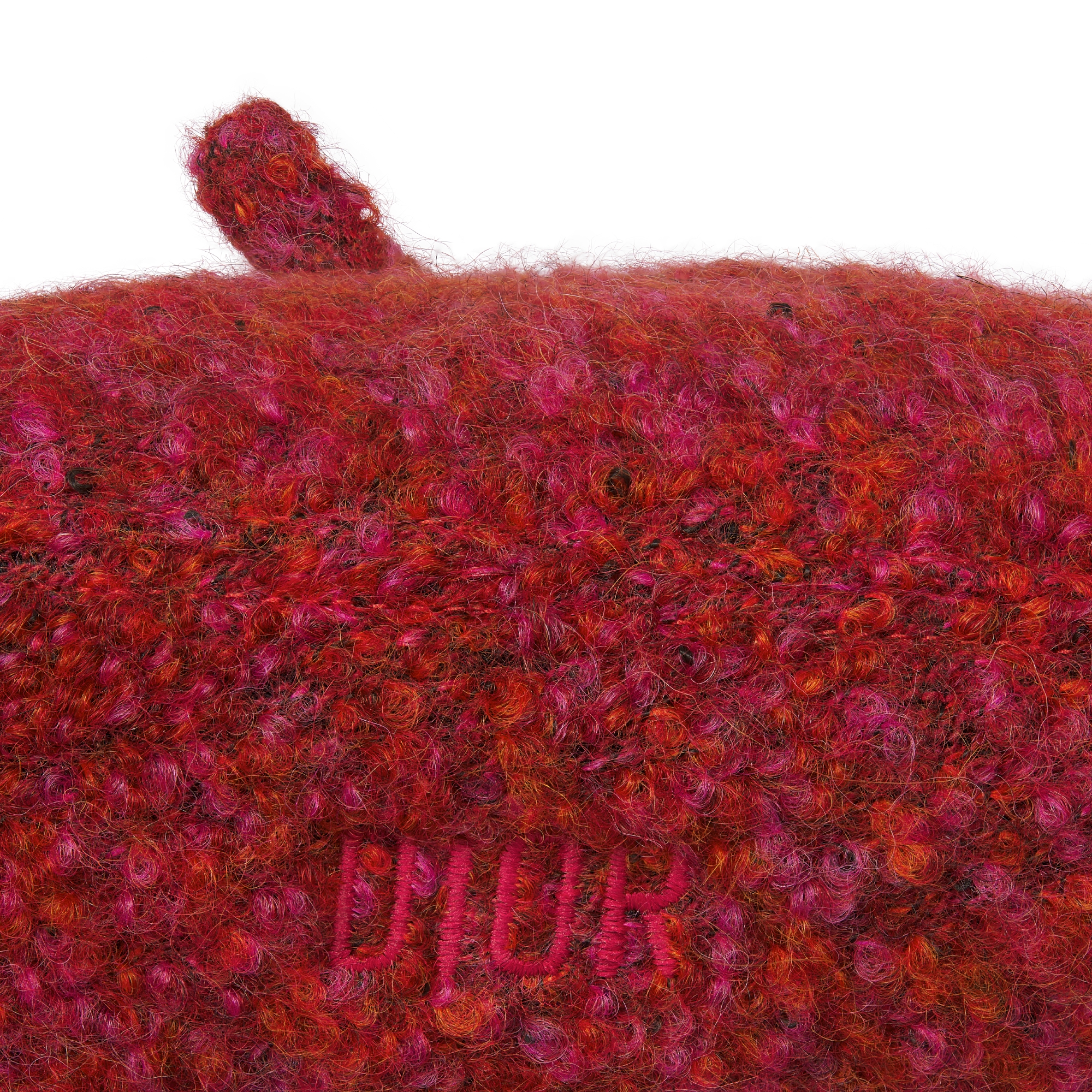 Basco per bambini Alpaca e lana rosso lampone E09