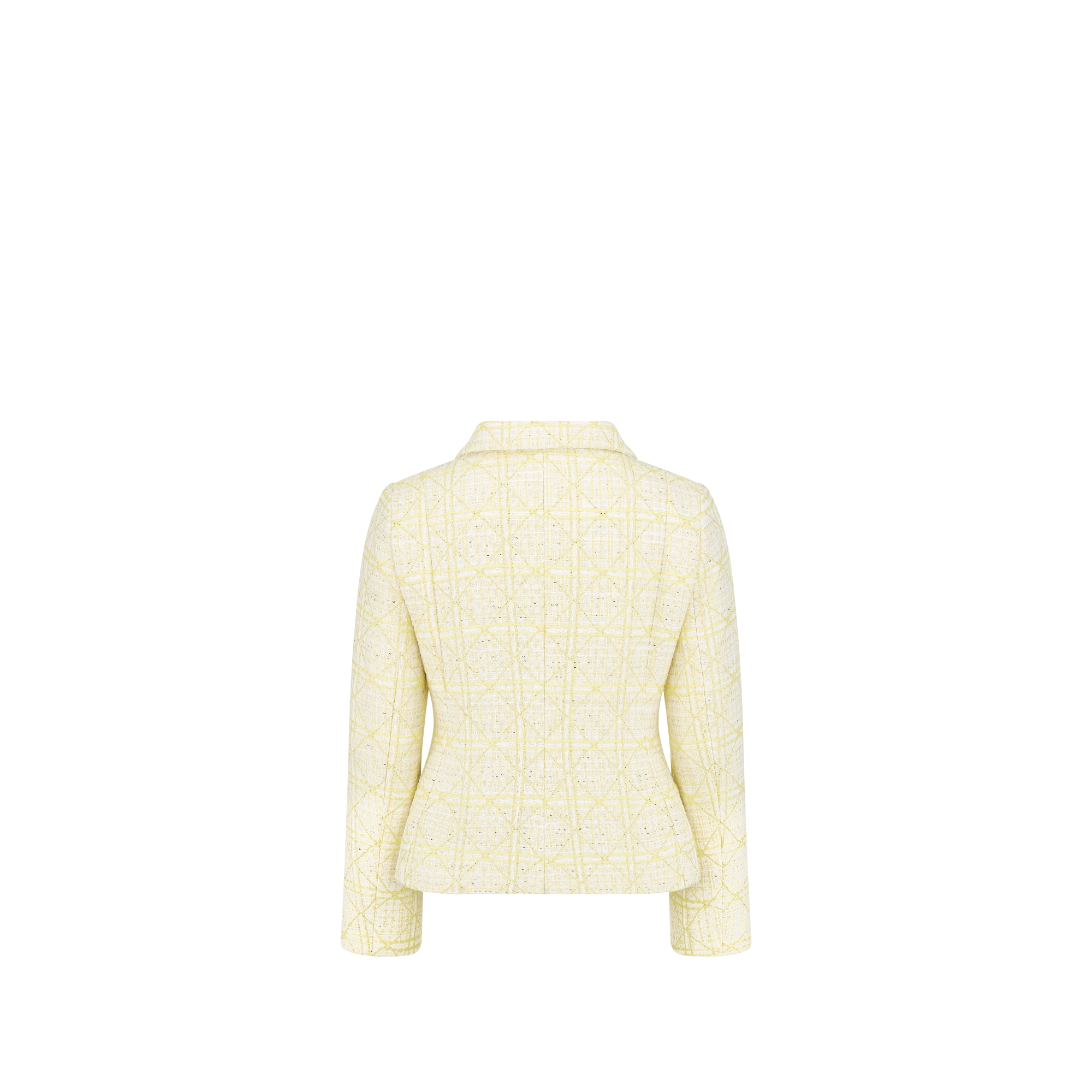 Veste Bar enfant Tweed ivoire jacquard Cannage jaune et doré E08
